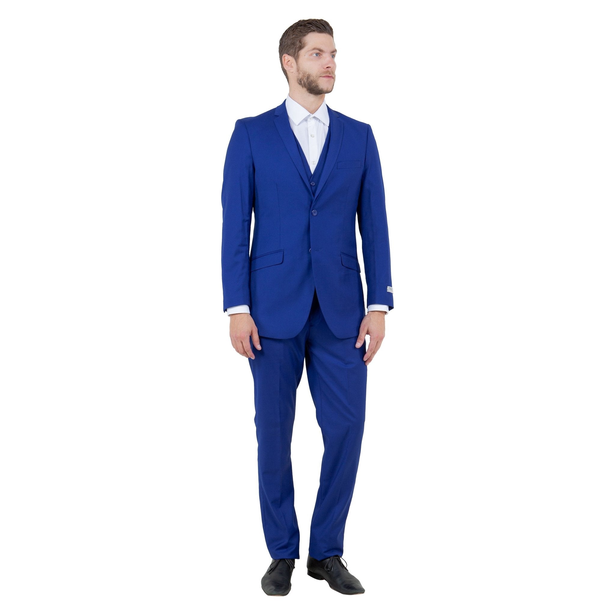 Men's Slim - Fit 3pc Suit, Notch Lapel - Bundle Bus