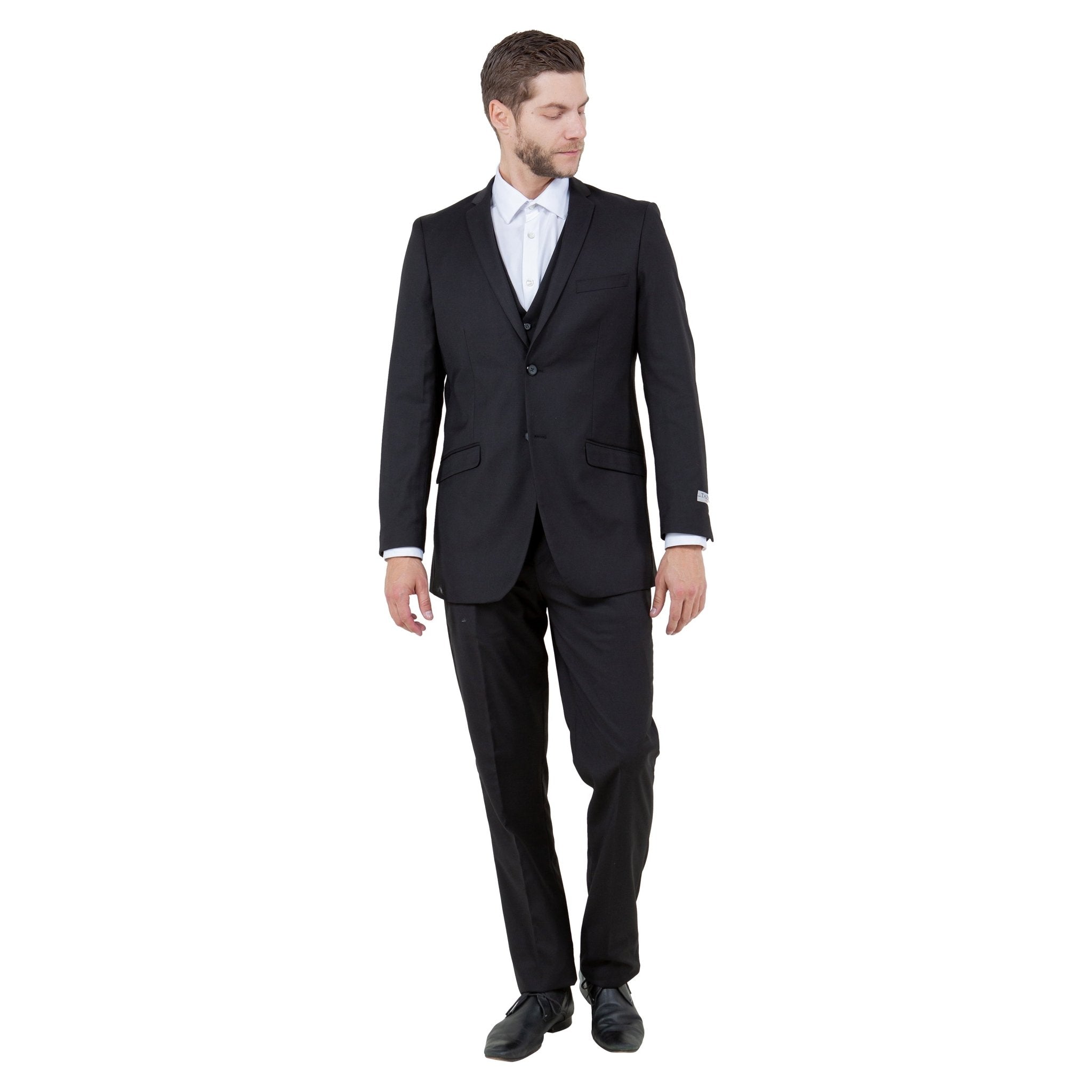 Men's Slim - Fit 3pc Suit, Notch Lapel - Bundle Bus