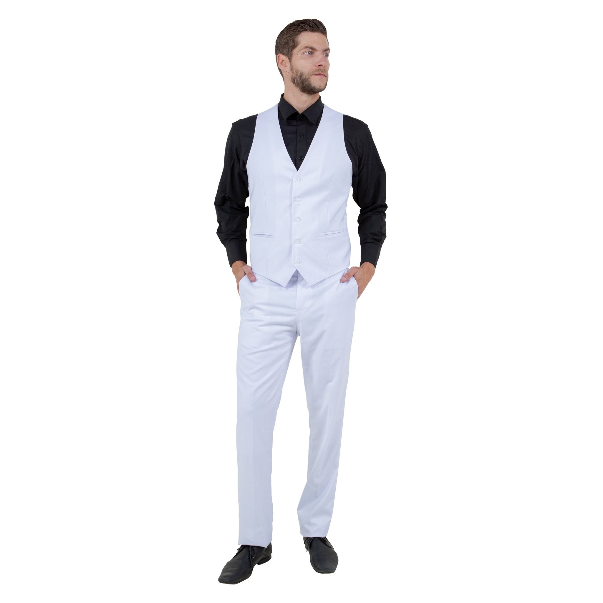 Men's Slim - Fit 3pc Suit, Notch Lapel - Bundle Bus