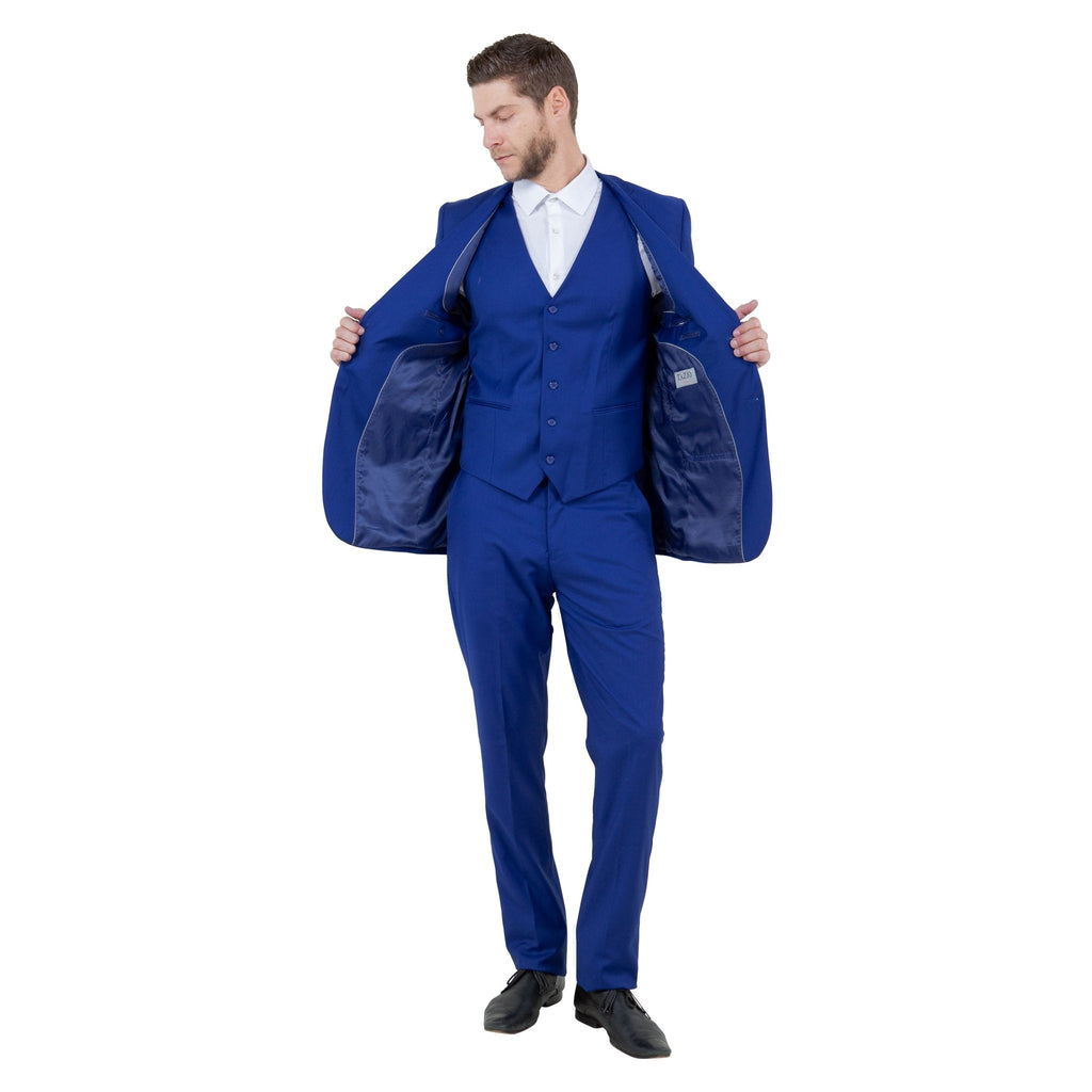 Men's Slim - Fit 3pc Suit, Notch Lapel - Bundle Bus