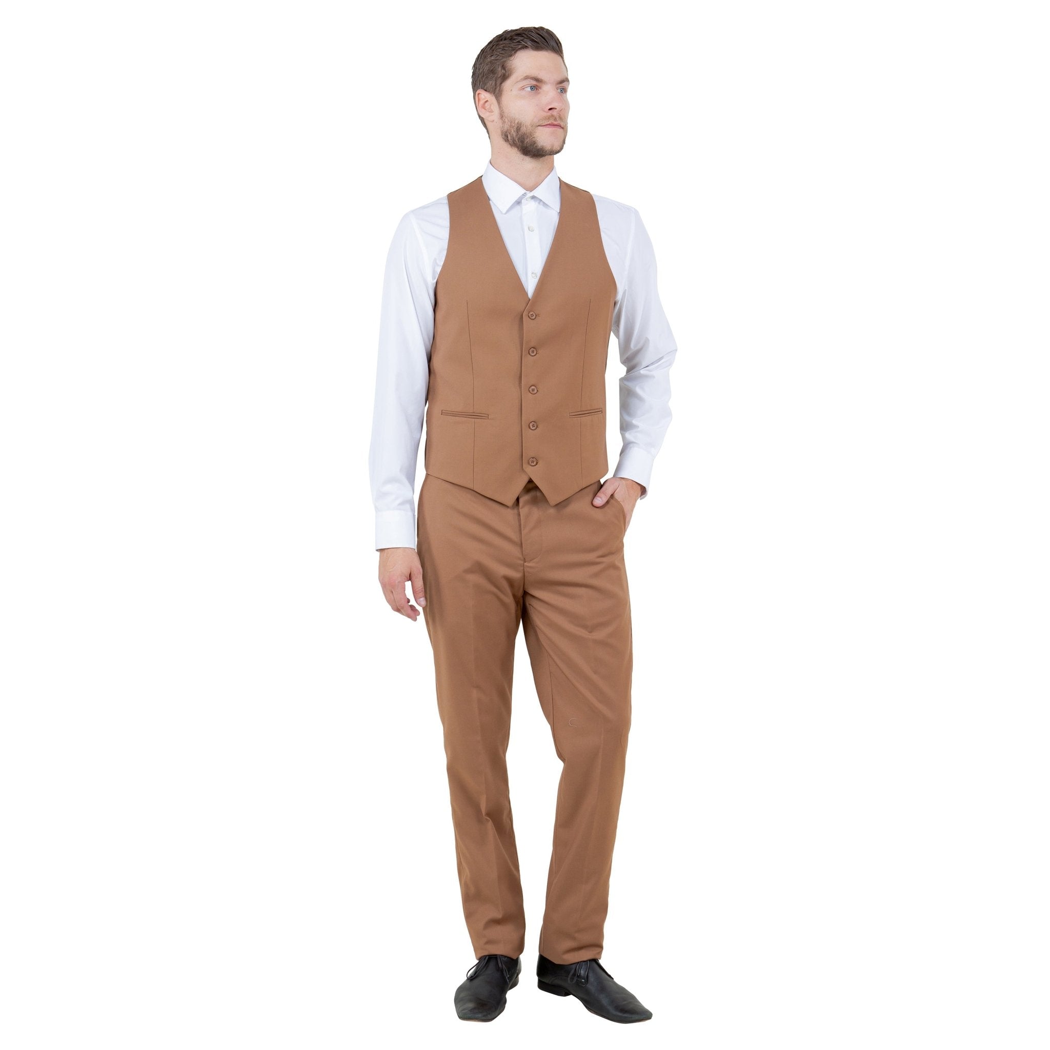 Men's Slim - Fit 3pc Suit, Notch Lapel - Bundle Bus