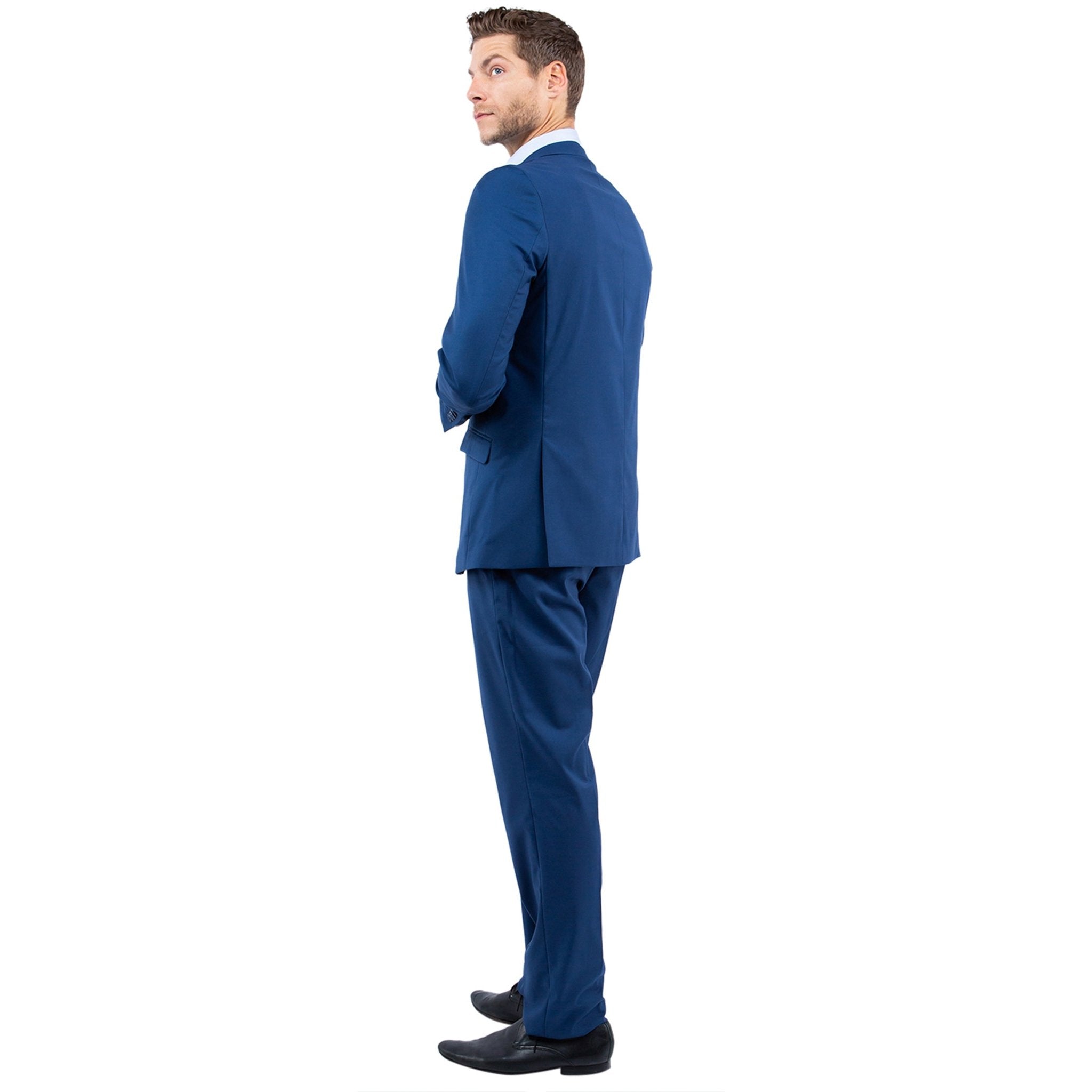 Men's Slim - Fit 3pc Suit, Notch Lapel - Bundle Bus