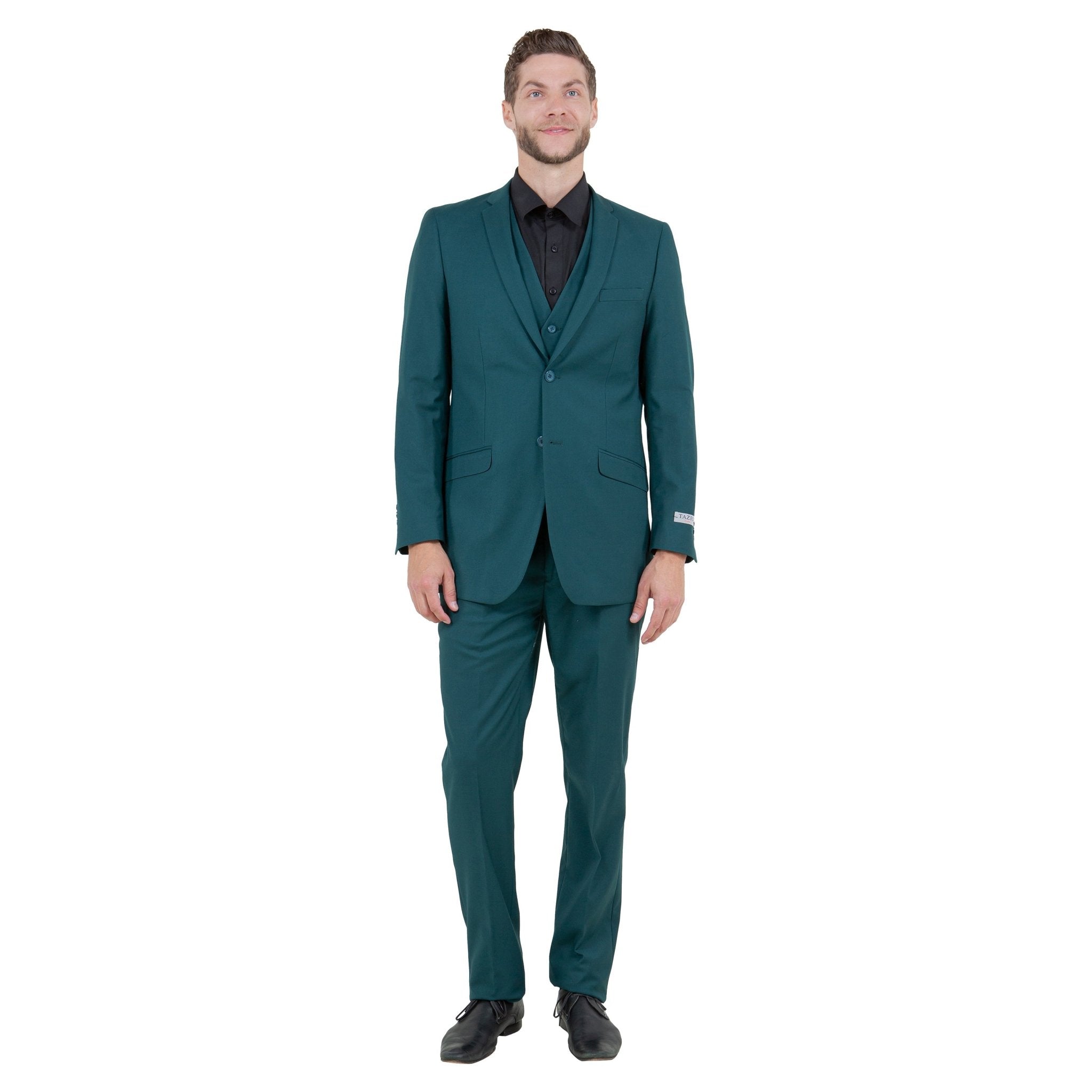 Men's Slim - Fit 3pc Suit, Notch Lapel - Bundle Bus