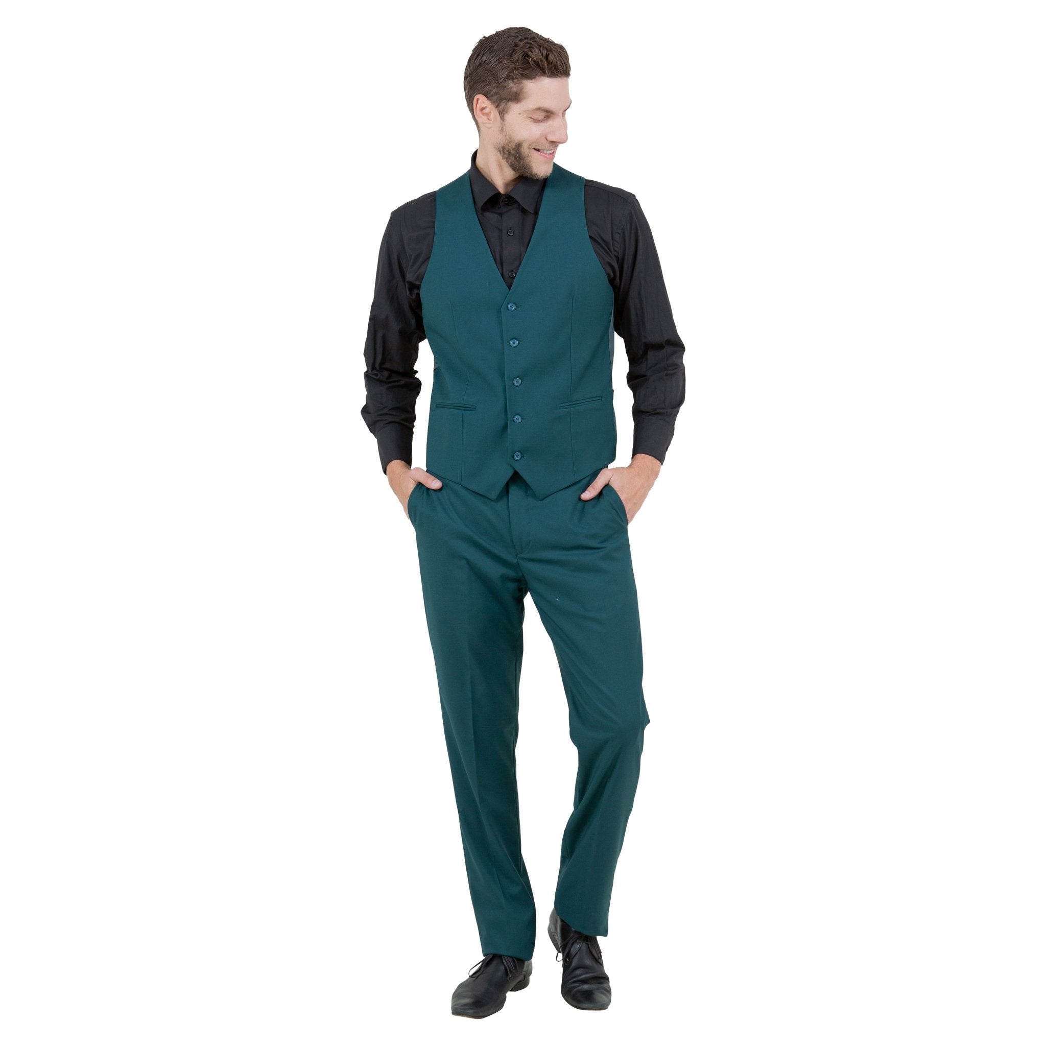Men's Slim - Fit 3pc Suit, Notch Lapel - Bundle Bus