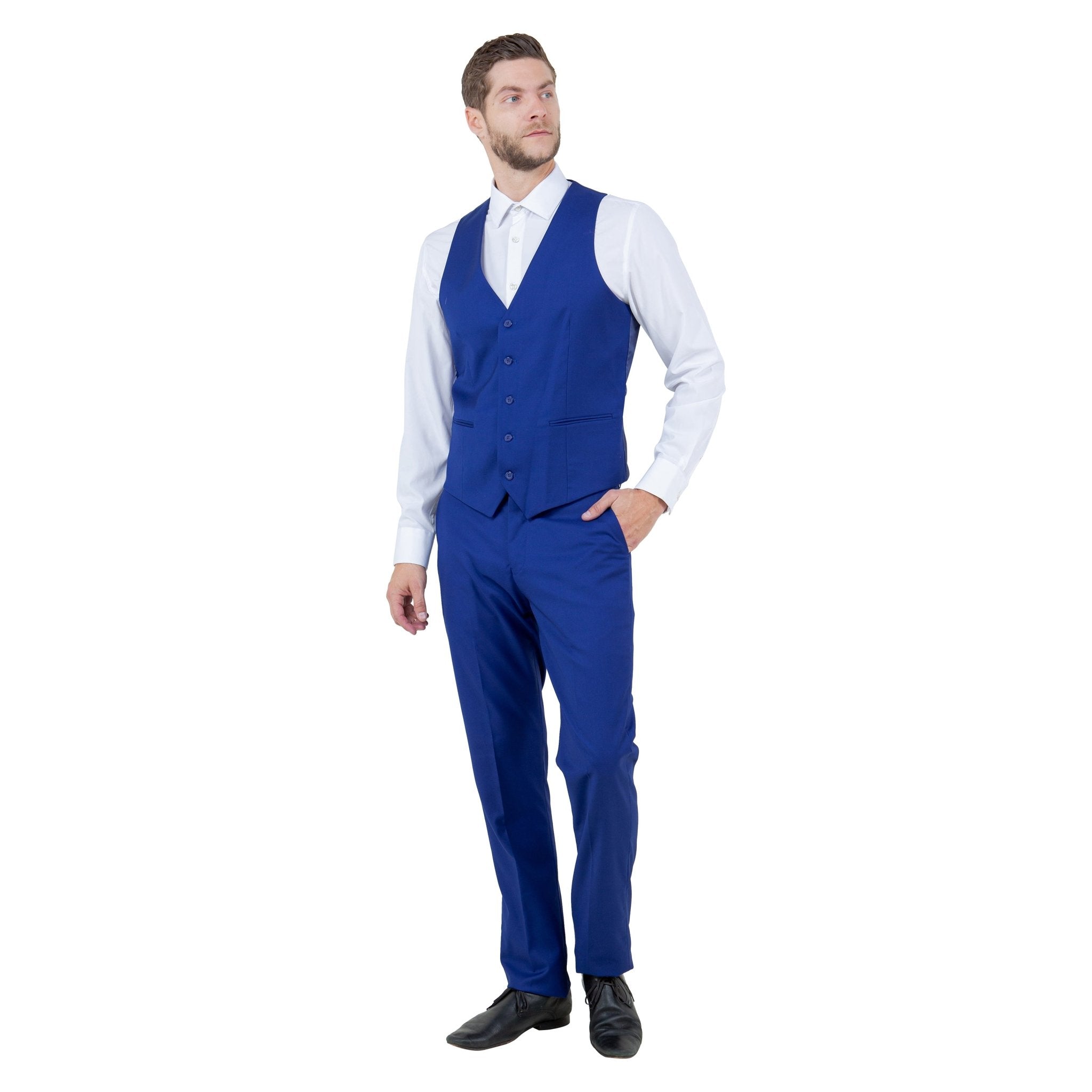 Men's Slim - Fit 3pc Suit, Notch Lapel - Bundle Bus