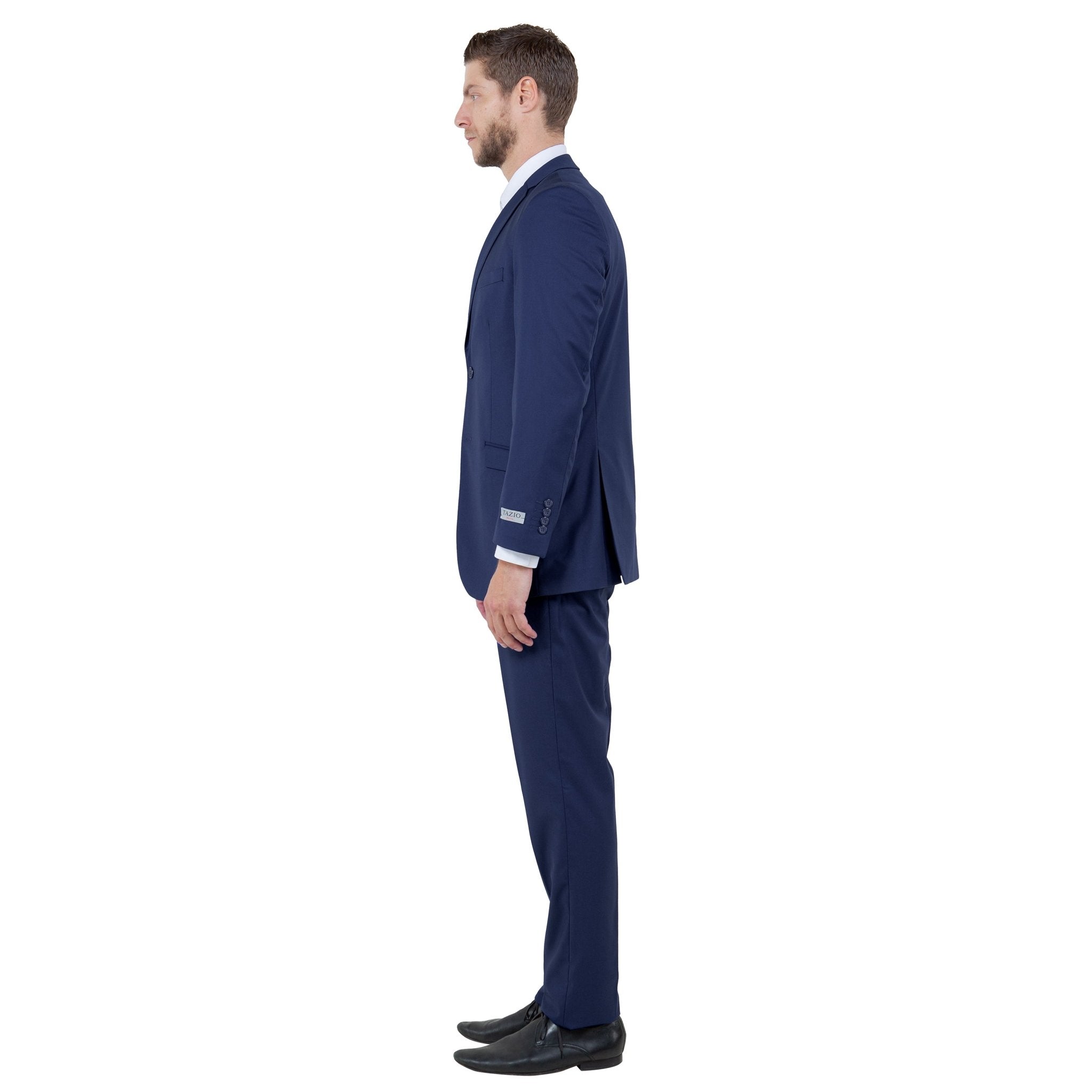 Men's Slim - Fit 3pc Suit, Notch Lapel - Bundle Bus