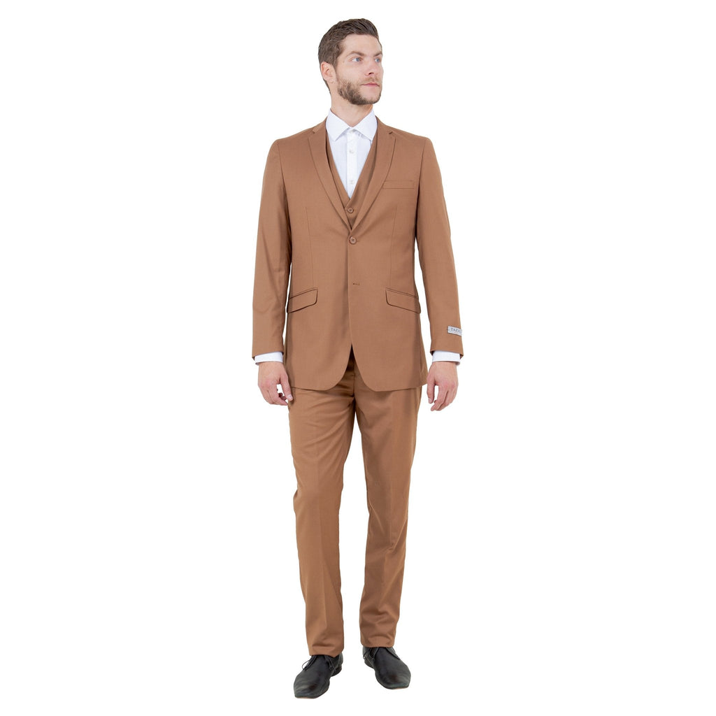 Men's Slim - Fit 3pc Suit, Notch Lapel - Bundle Bus