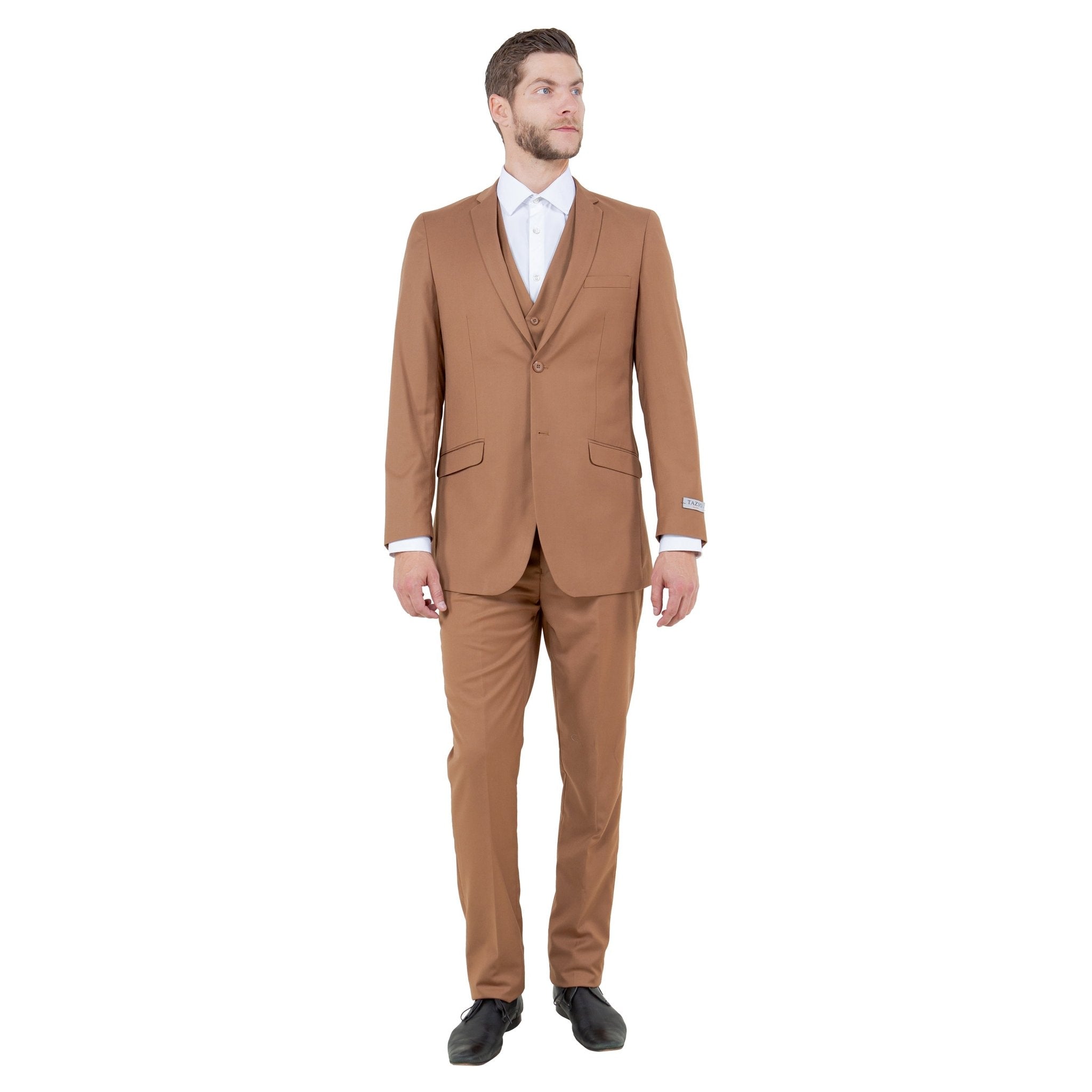 Men's Slim - Fit 3pc Suit, Notch Lapel - Bundle Bus