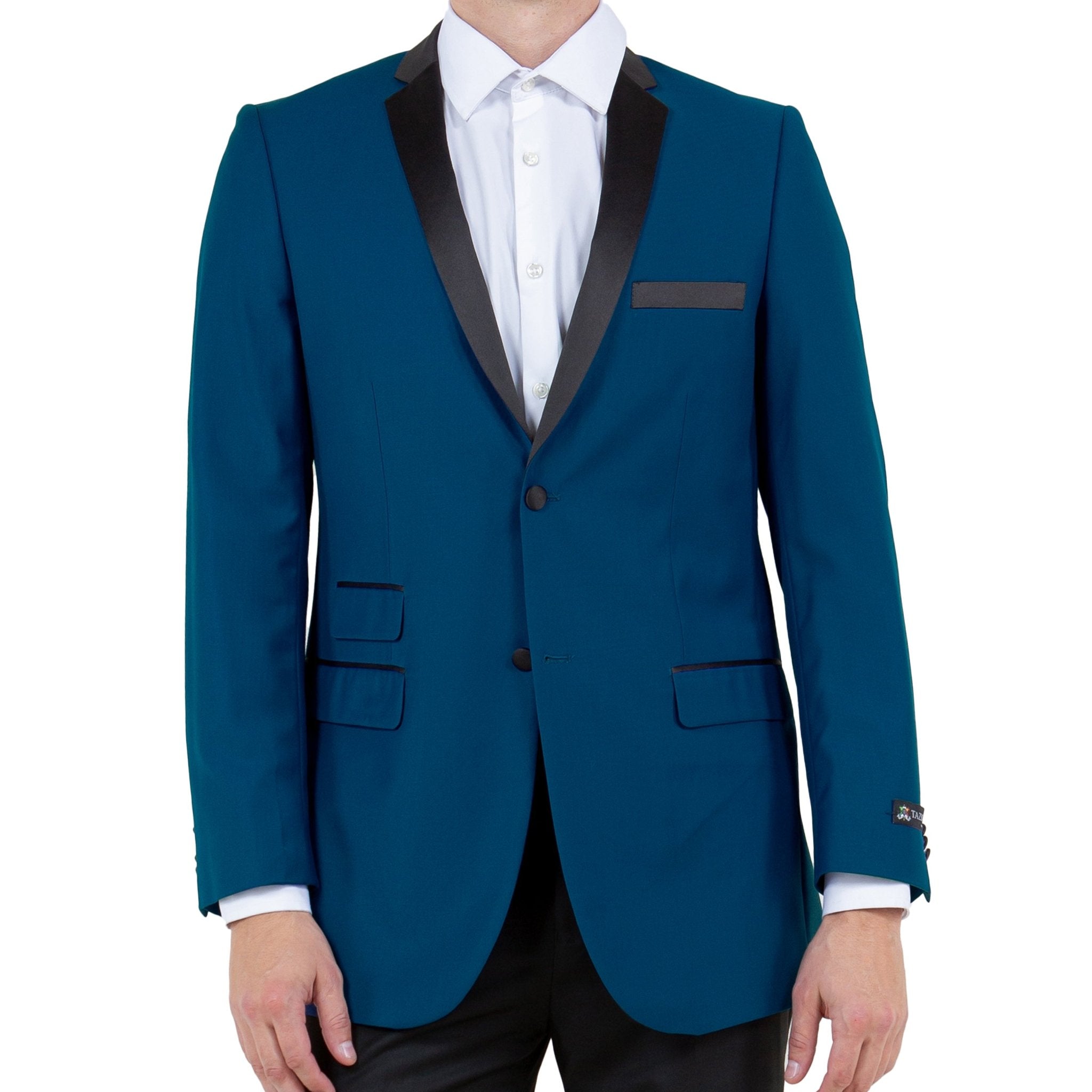 Men's Slim - Fit Tuxedo Sport Coat w/ Satin Notch Lapel - Bundle Bus