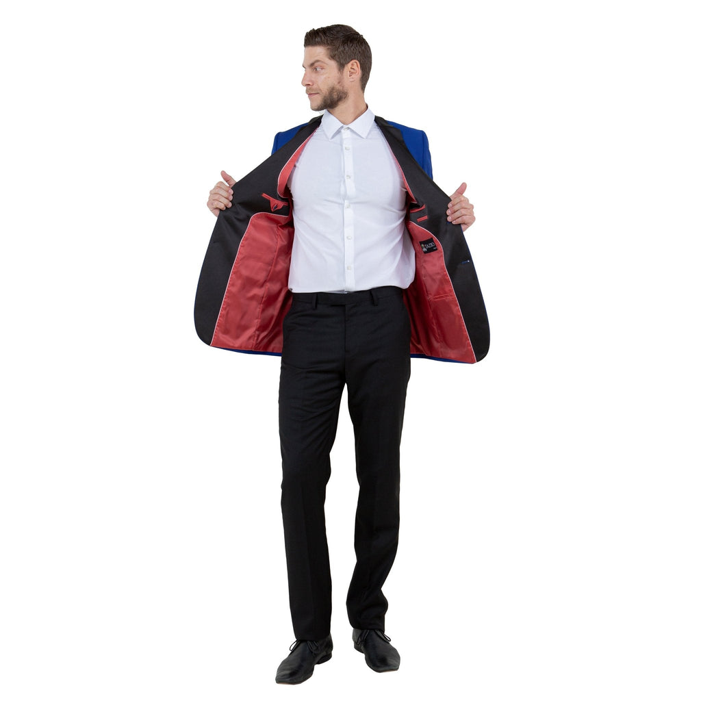 Men's Slim - Fit Tuxedo Sport Coat w/ Satin Notch Lapel - Bundle Bus