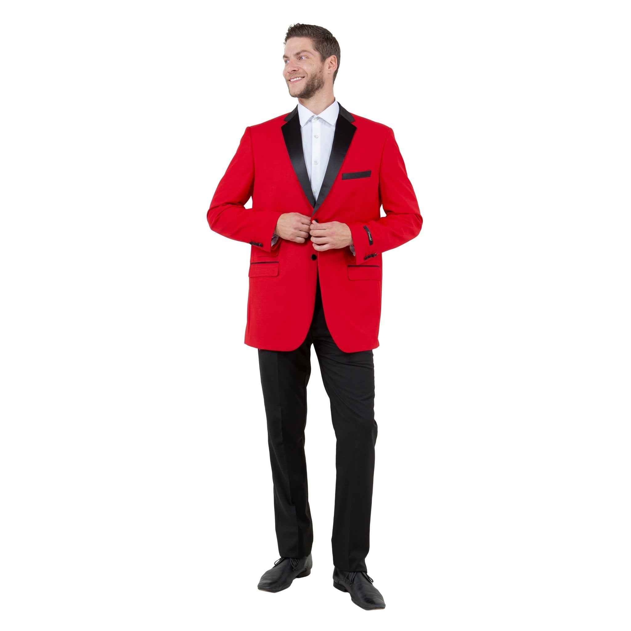 Men's Slim - Fit Tuxedo Sport Coat w/ Satin Notch Lapel - Bundle Bus