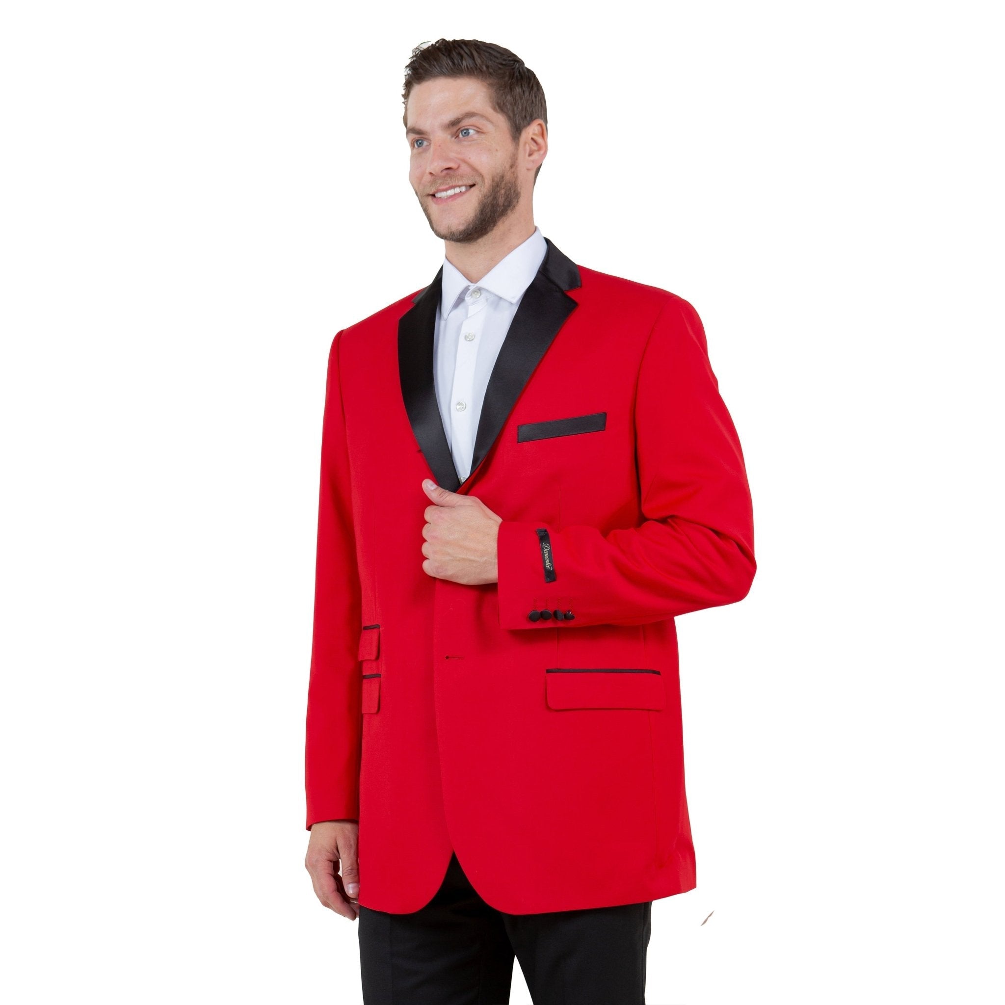 Men's Slim - Fit Tuxedo Sport Coat w/ Satin Notch Lapel - Bundle Bus