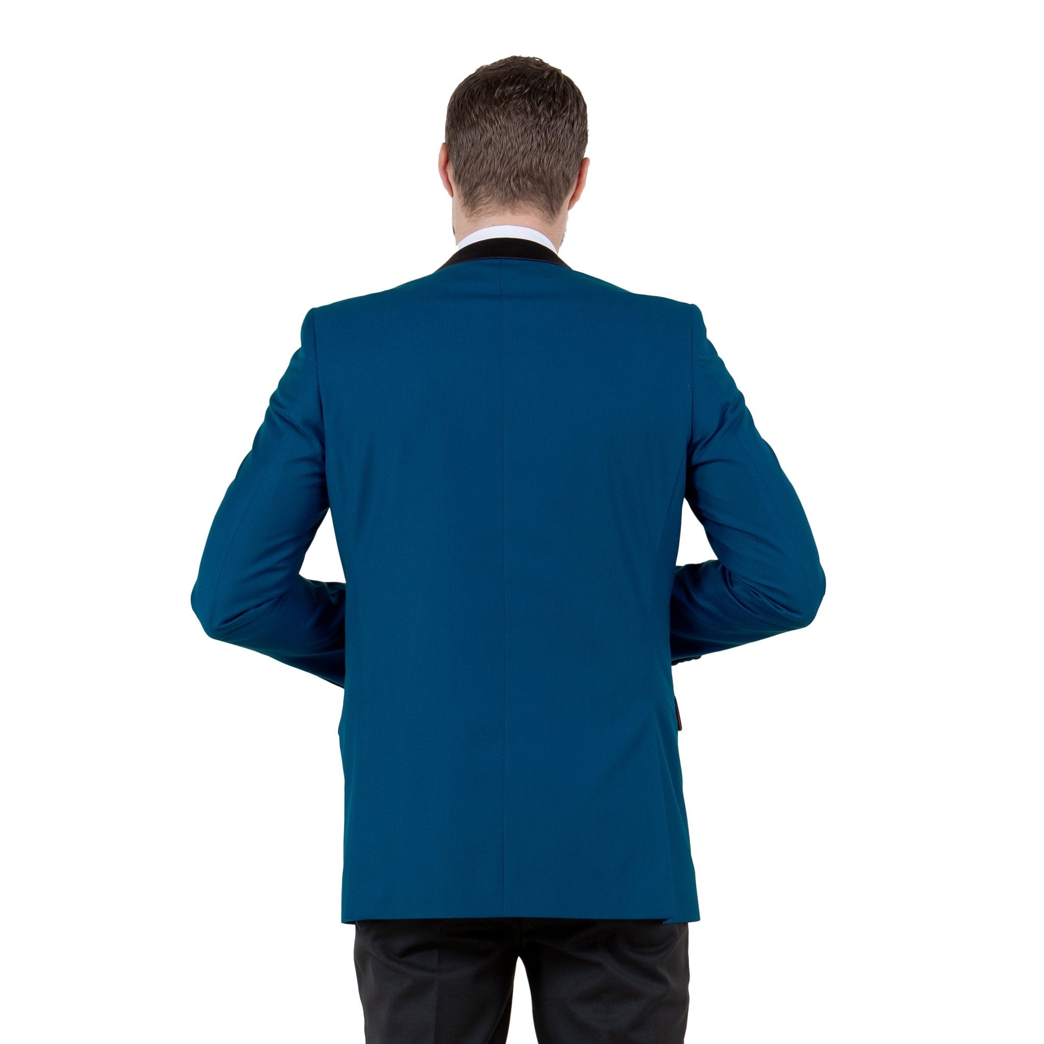 Men's Slim - Fit Tuxedo Sport Coat w/ Satin Notch Lapel - Bundle Bus