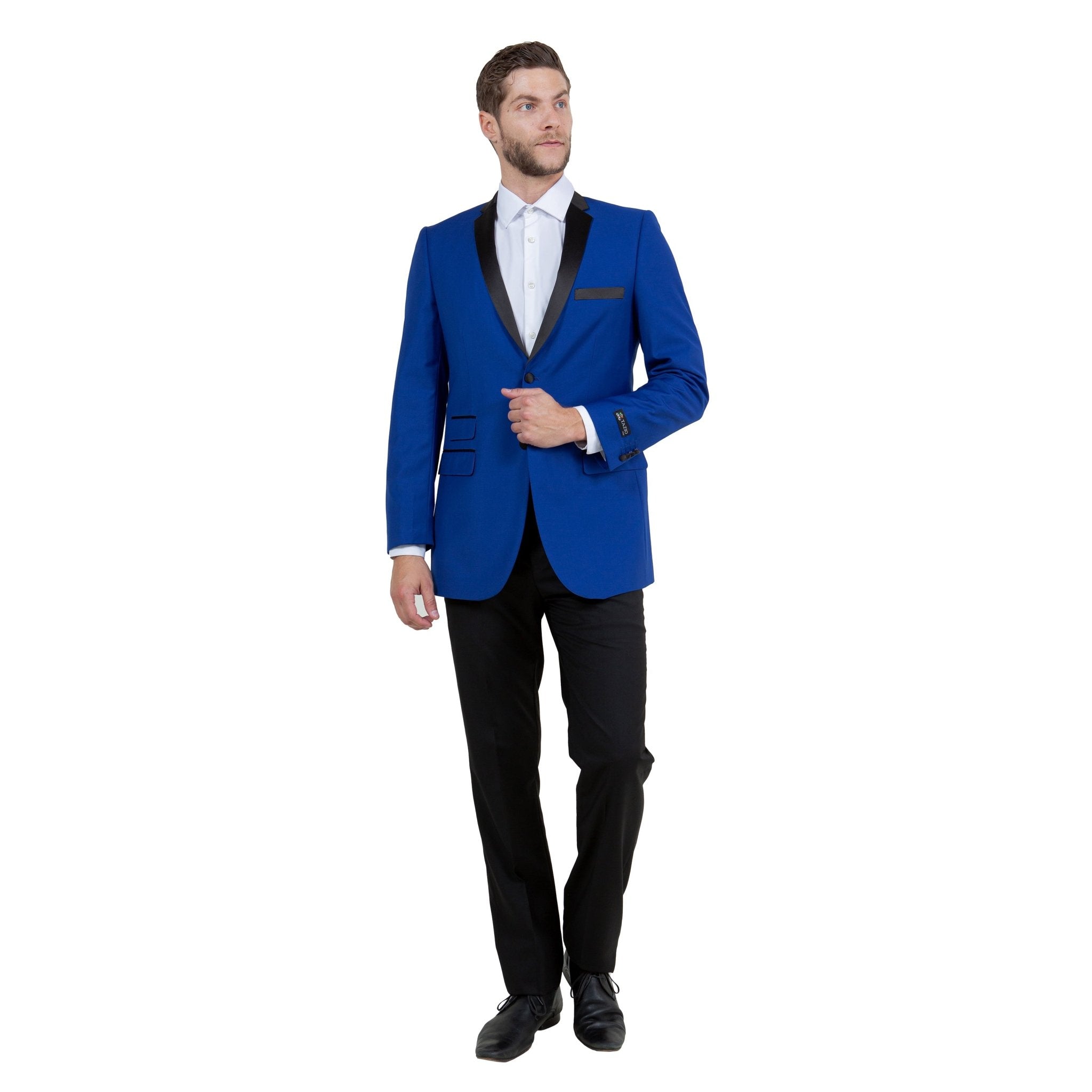 Men's Slim - Fit Tuxedo Sport Coat w/ Satin Notch Lapel - Bundle Bus