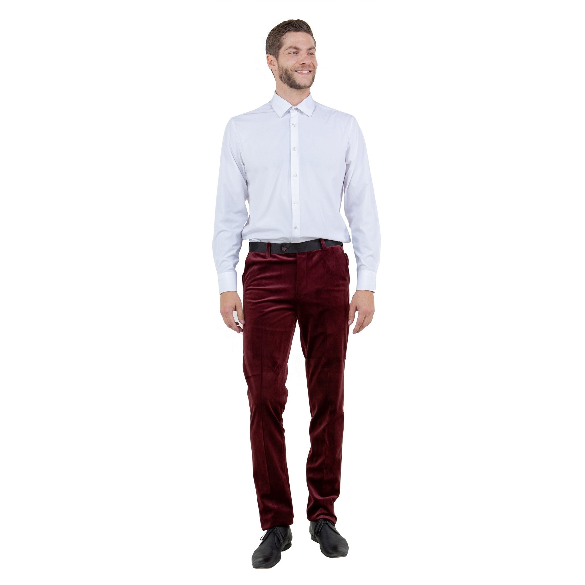 Men's Slim - fit Velvet Suits Separates, Pants - Bundle Bus