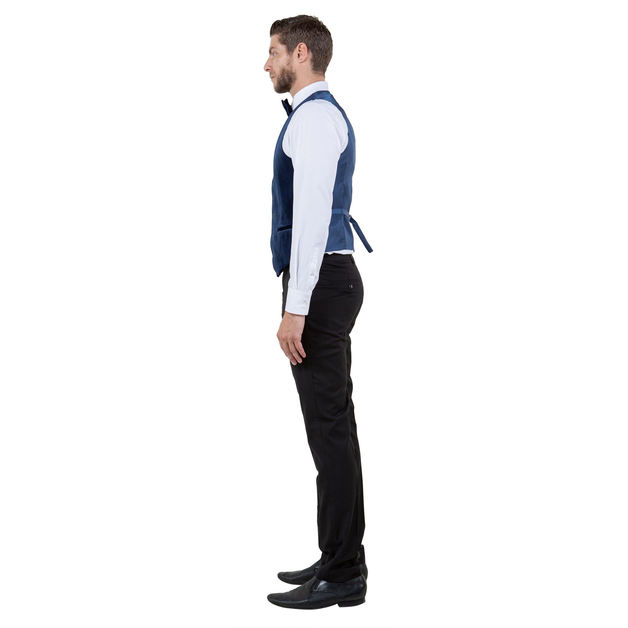 Men's Slim - fit Velvet Suits Separates, Vest And Bowtie - Bundle Bus