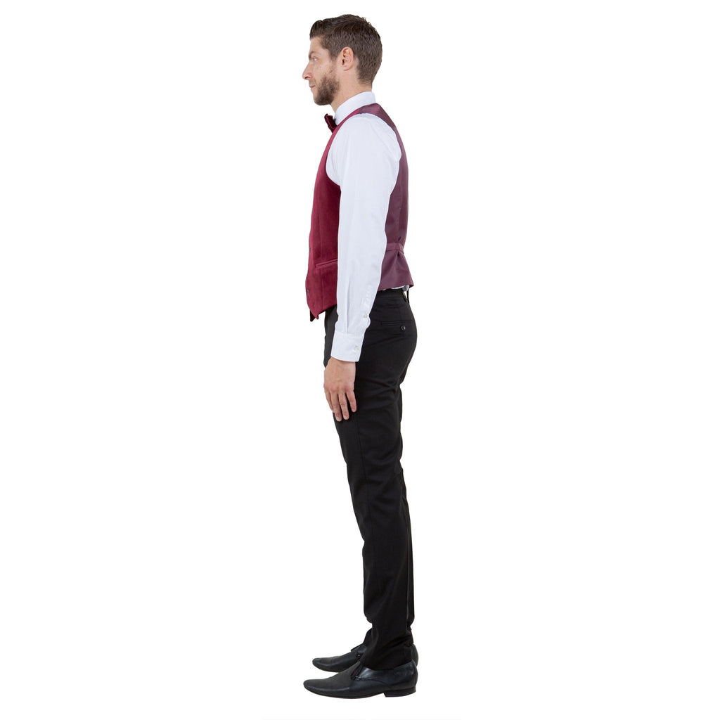Men's Slim - fit Velvet Suits Separates, Vest And Bowtie - Bundle Bus
