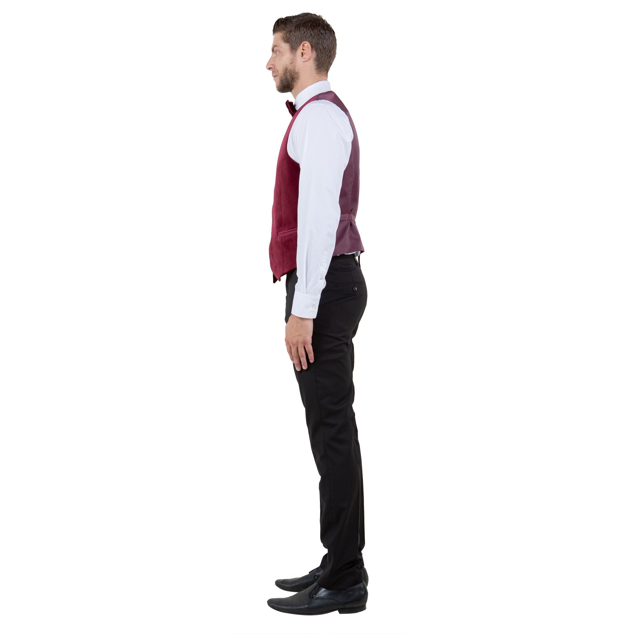 Men's Slim - fit Velvet Suits Separates, Vest And Bowtie - Bundle Bus