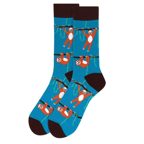 Men's Sloth Novelty Socks - NVS19507-BR - Bundle Bus