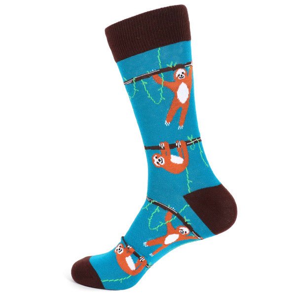 Men's Sloth Novelty Socks - NVS19507-BR - Bundle Bus