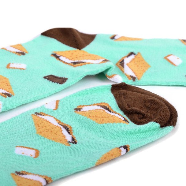 Men's S'mores Novelty Socks - NVS19552-TQ - Bundle Bus