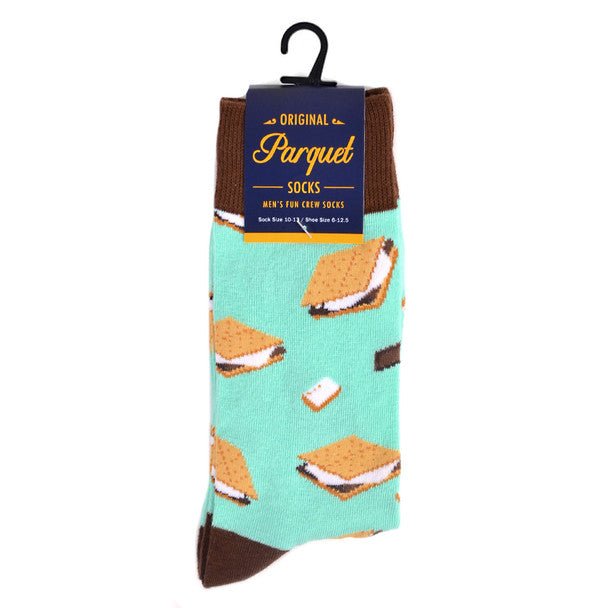 Men's S'mores Novelty Socks - NVS19552-TQ - Bundle Bus
