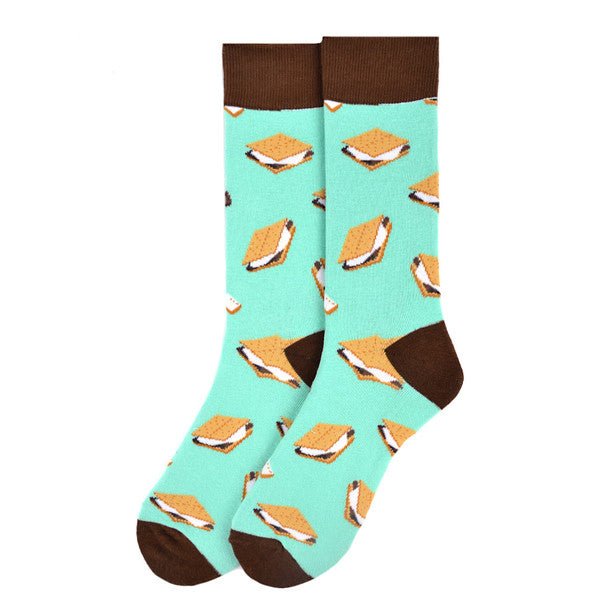 Men's S'mores Novelty Socks - NVS19552-TQ - Bundle Bus