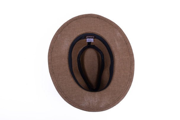 Men's S/S Flat Brim Black Banded Fashion Fedora hat-FSS17137 - Bundle Bus