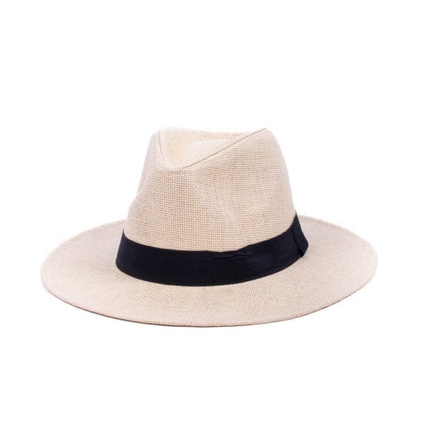 Men's S/S Flat Brim Black Banded Fashion Fedora hat-FSS17137 - Bundle Bus