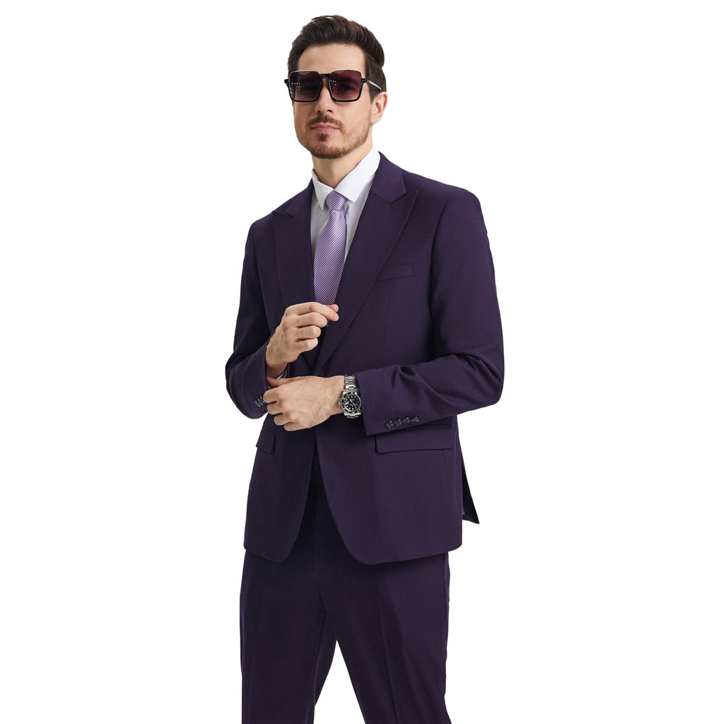 Men's Stacy Adams Hybrid - Fit 3pc Suit Set, Jacket Vest and Pants - Bundle Bus