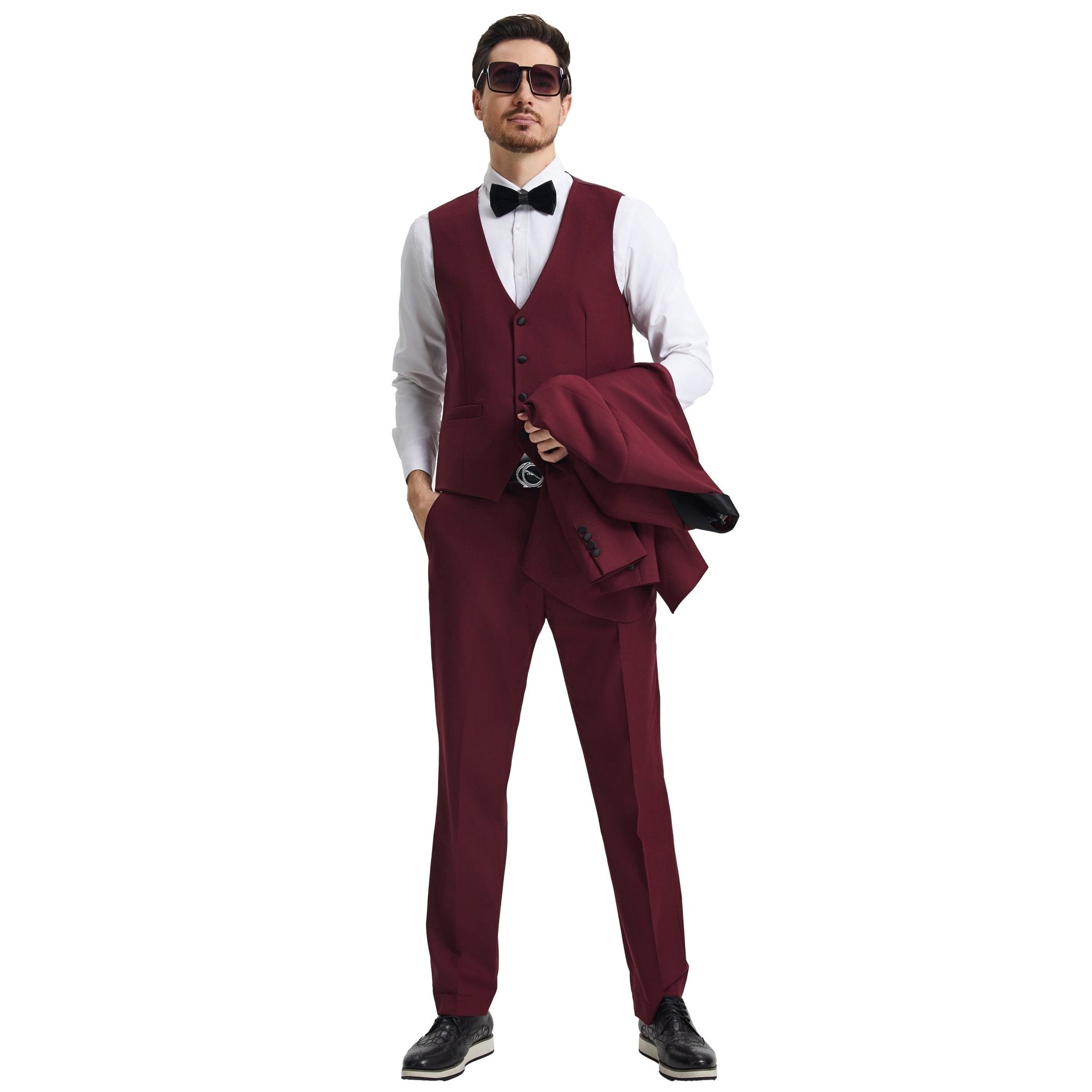 Men's Stacy Adams Hybrid - Fit 3pc Tuxedo Set - Bundle Bus