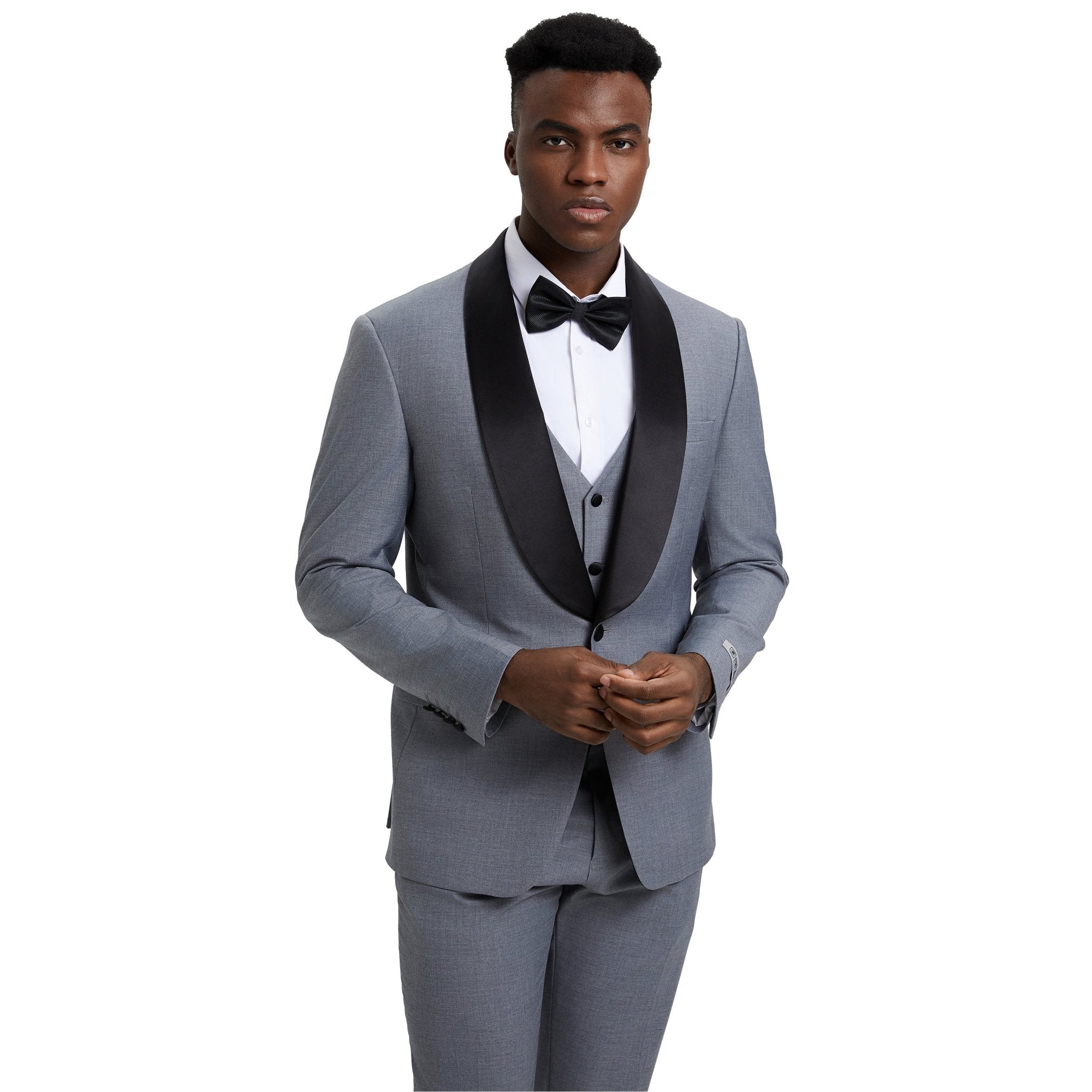 Men's Stacy Adams Hybrid - Fit 3pc Tuxedo Set - Bundle Bus