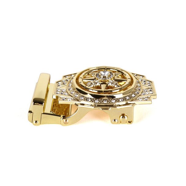 Men's Star Rotating Bling Ratchet Belt-MGLBB63-GD - Bundle Bus