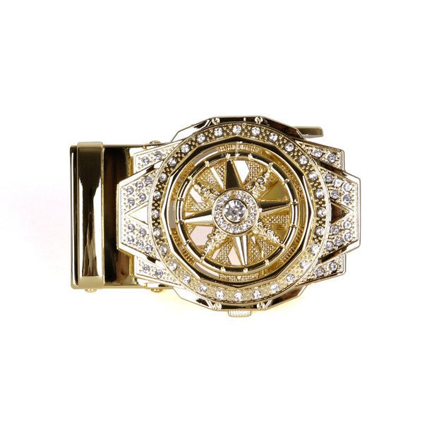 Men's Star Rotating Bling Ratchet Belt-MGLBB63-GD - Bundle Bus
