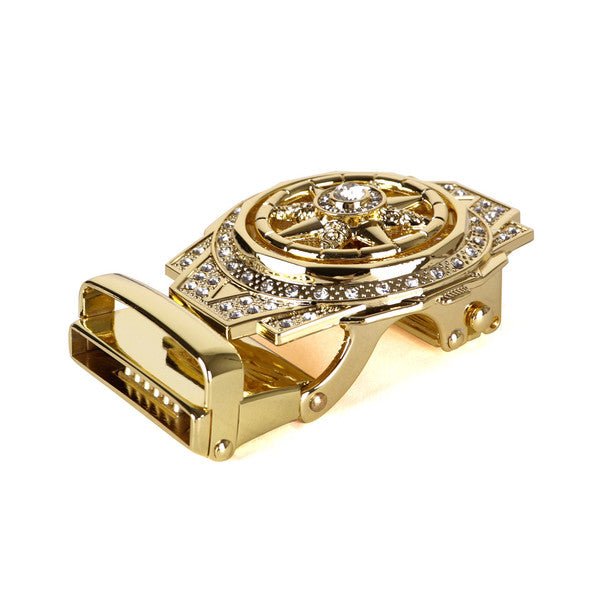 Men's Star Rotating Bling Ratchet Belt-MGLBB63-GD - Bundle Bus