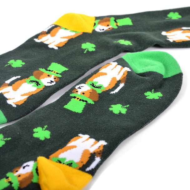 Men's St.Patrick's Day Dog Novelty Socks - NVS19568-GRN - Bundle Bus