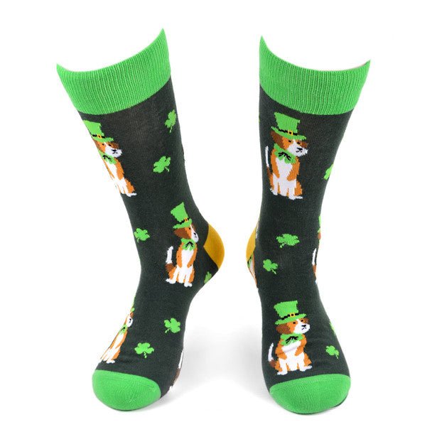 Men's St.Patrick's Day Dog Novelty Socks - NVS19568-GRN - Bundle Bus