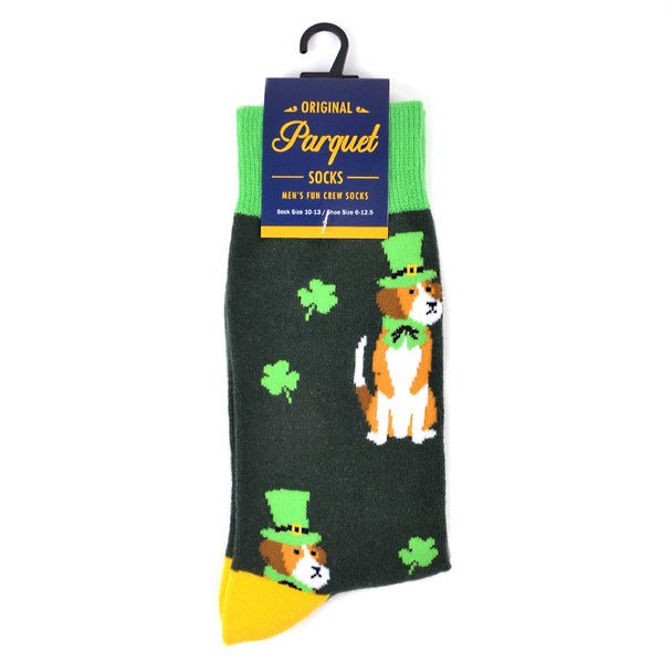 Men's St.Patrick's Day Dog Novelty Socks - NVS19568-GRN - Bundle Bus