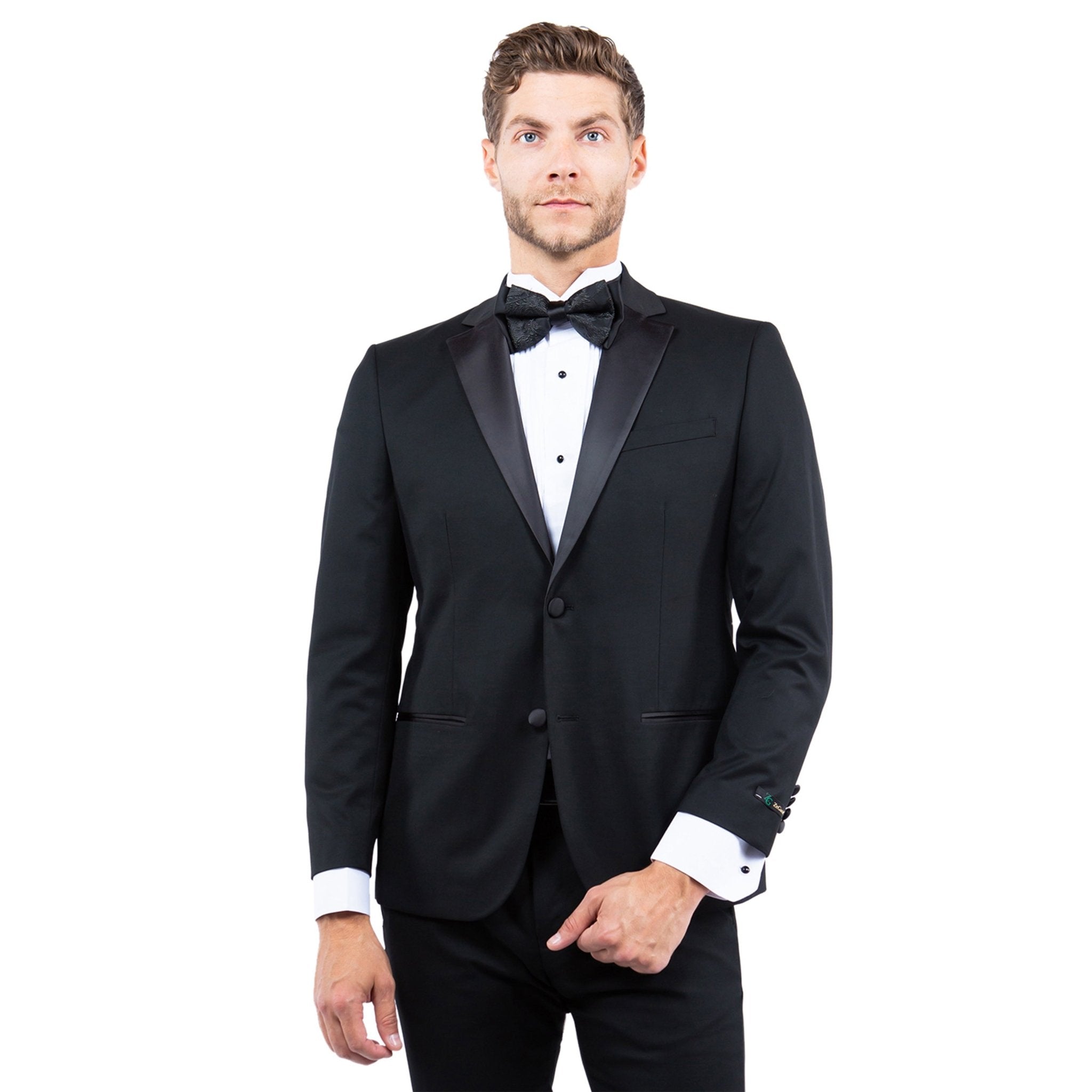 Men's Tailored - Fit Suits Separates Tuxedo Jacket w/ Notch Lapel - Bundle Bus