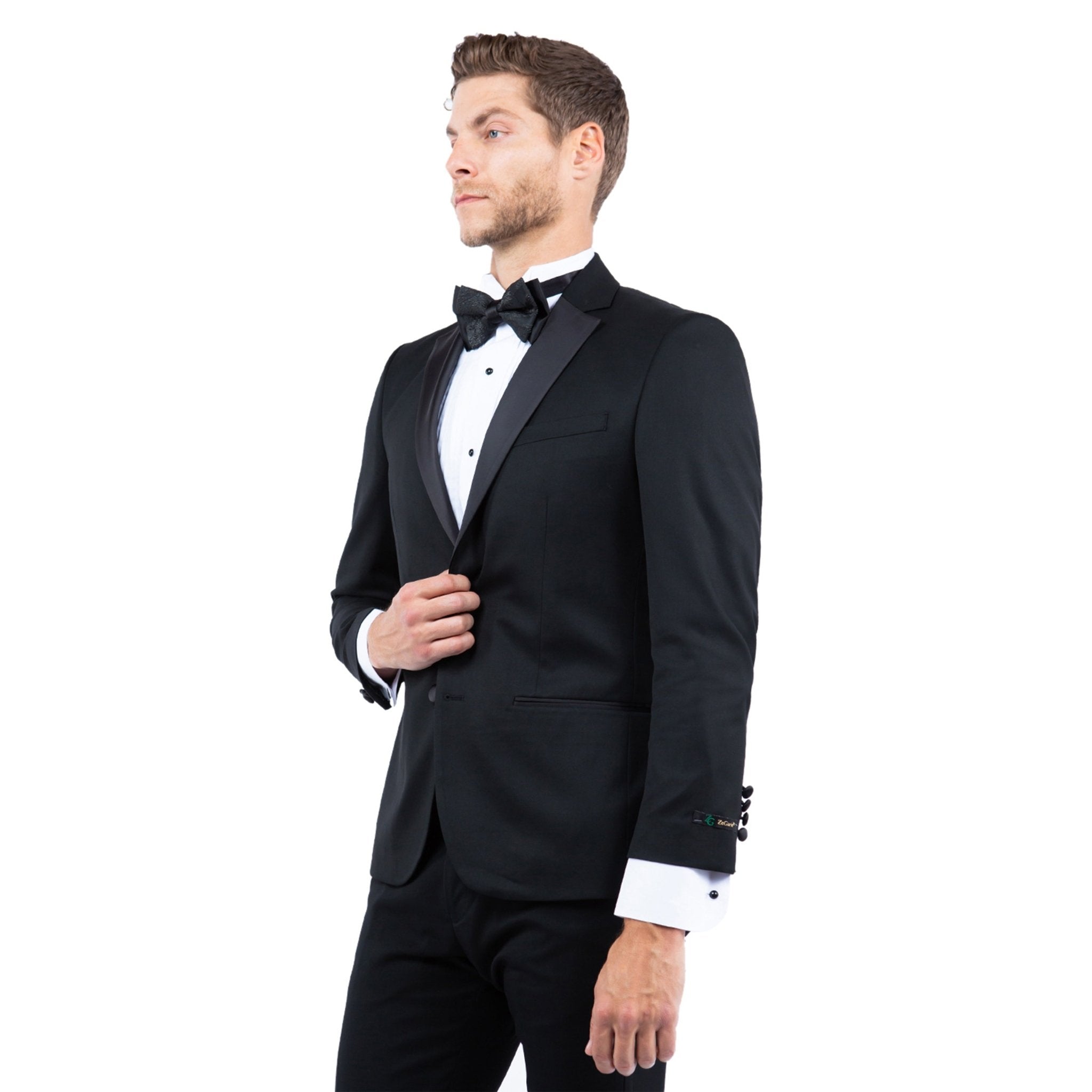 Men's Tailored - Fit Suits Separates Tuxedo Jacket w/ Notch Lapel - Bundle Bus