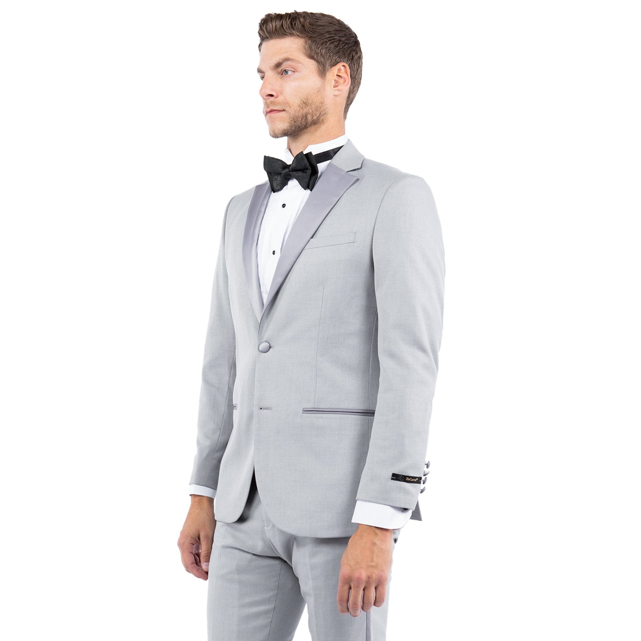 Men's Tailored - Fit Suits Separates Tuxedo Jacket w/ Notch Lapel - Bundle Bus