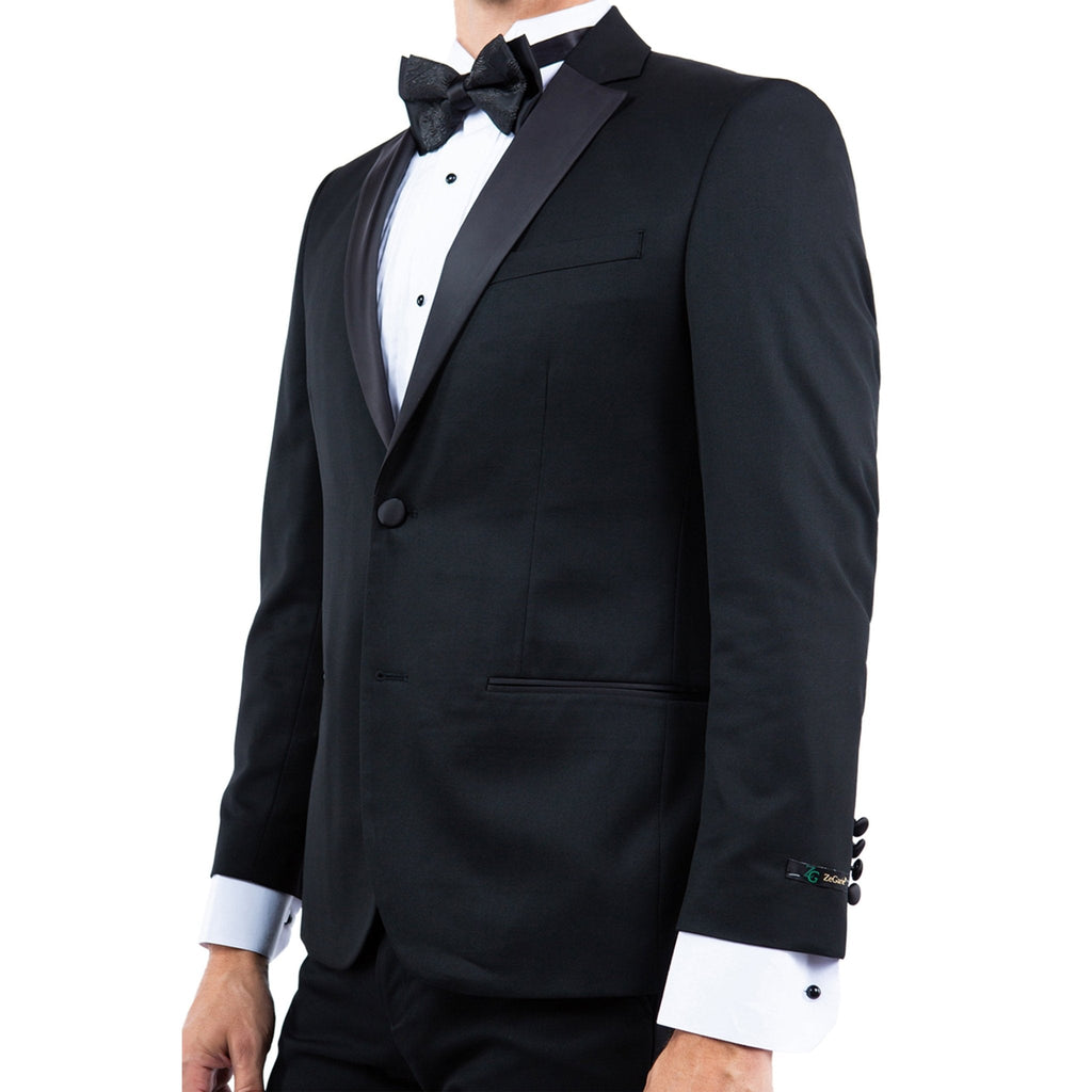 Men's Tailored - Fit Suits Separates Tuxedo Jacket w/ Notch Lapel - Bundle Bus