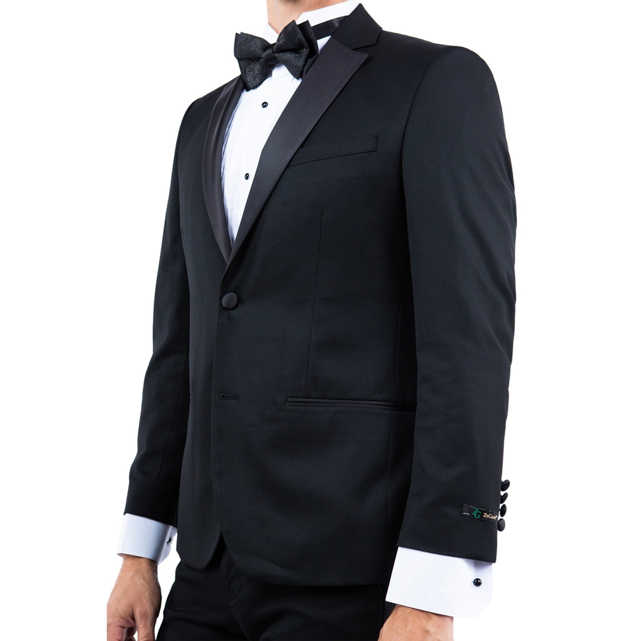 Men's Tailored - Fit Suits Separates Tuxedo Jacket w/ Notch Lapel - Bundle Bus