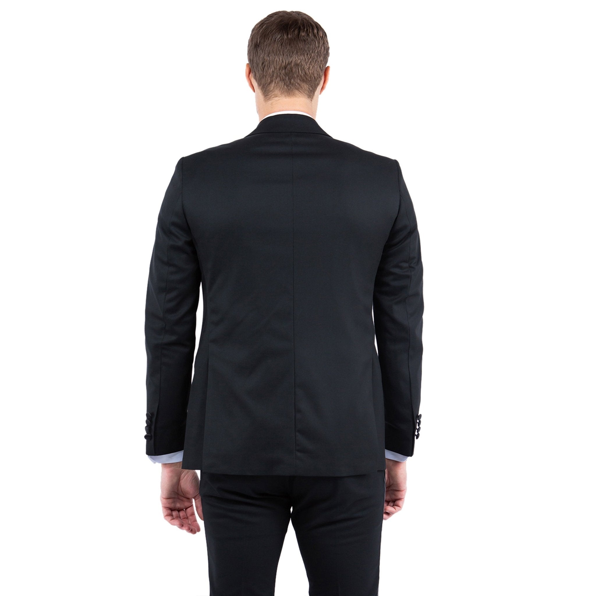 Men's Tailored - Fit Suits Separates Tuxedo Jacket w/ Peak Lapel - Bundle Bus