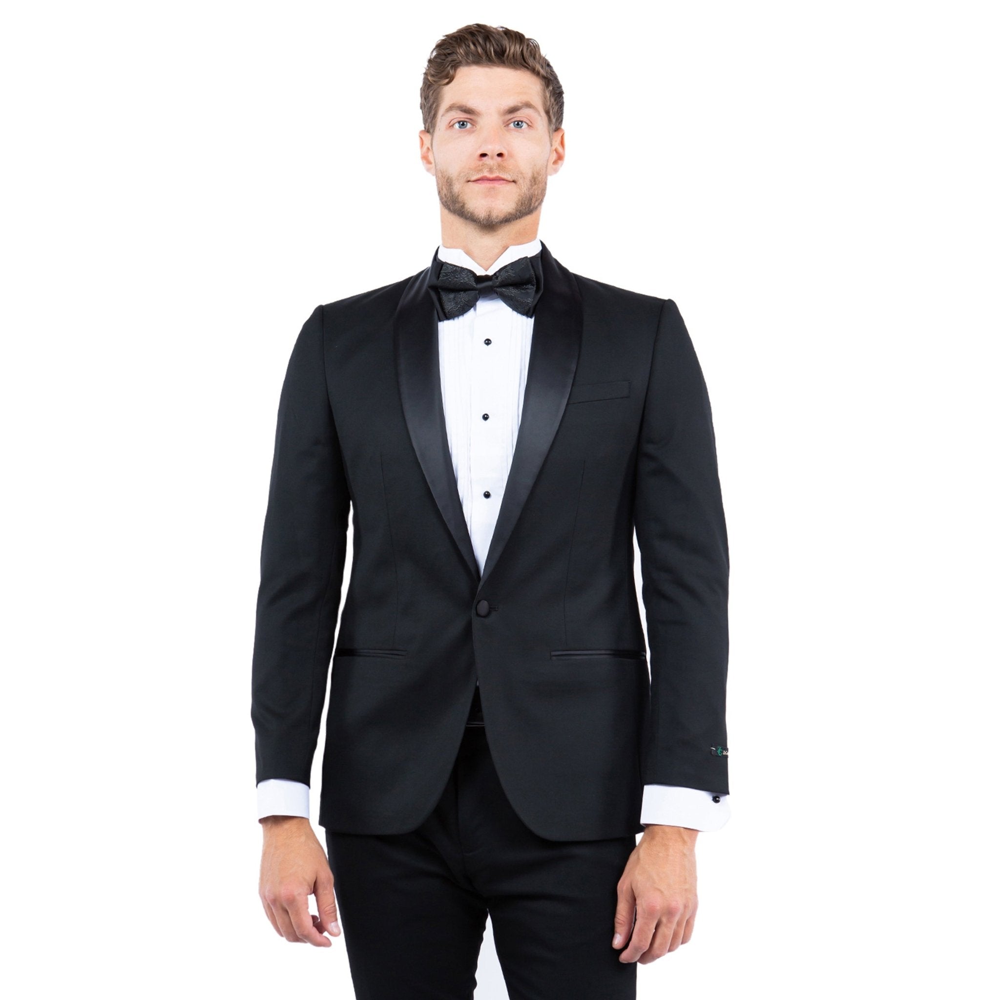 Men's Tailored - Fit Suits Separates Tuxedo Jacket w/ Shawl Collar - Bundle Bus