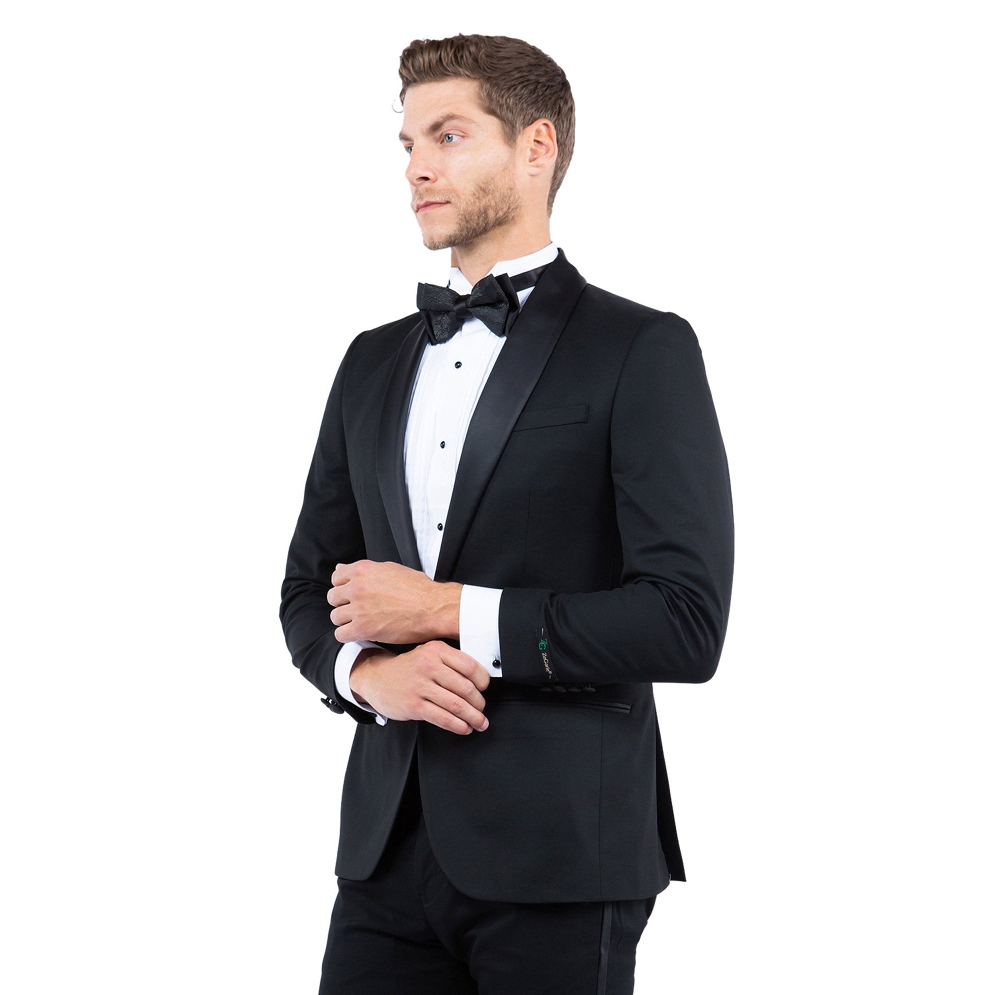 Men's Tailored - Fit Suits Separates Tuxedo Jacket w/ Shawl Collar - Bundle Bus