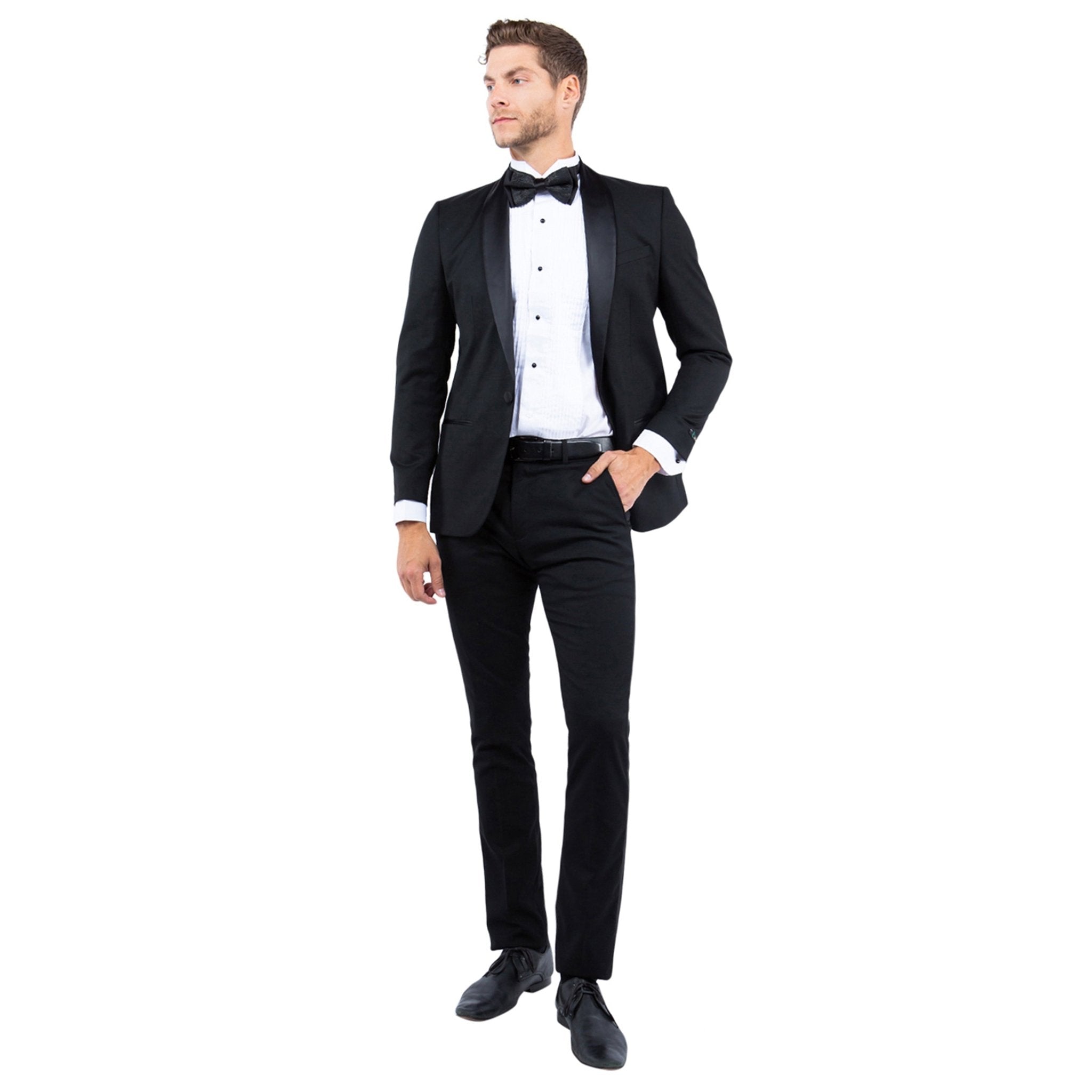 Men's Tailored - Fit Suits Separates Tuxedo Jacket w/ Shawl Collar - Bundle Bus