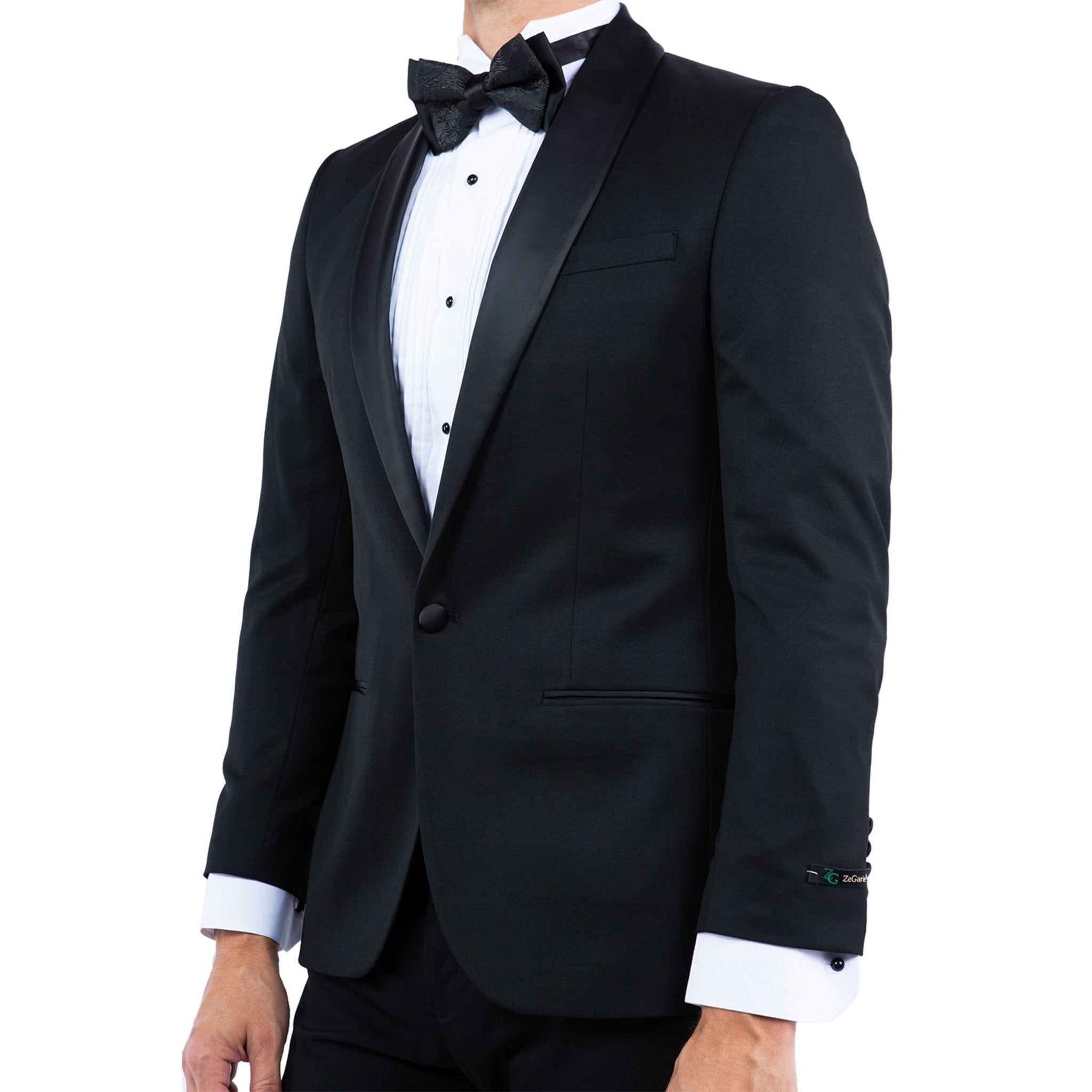 Men's Tailored - Fit Suits Separates Tuxedo Jacket w/ Shawl Collar - Bundle Bus