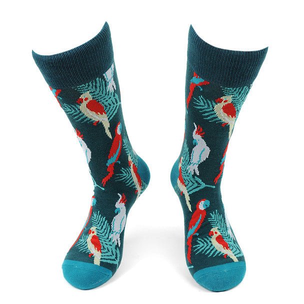 Men's Tropical Birds Novelty Socks - NVS19584 - Bundle Bus