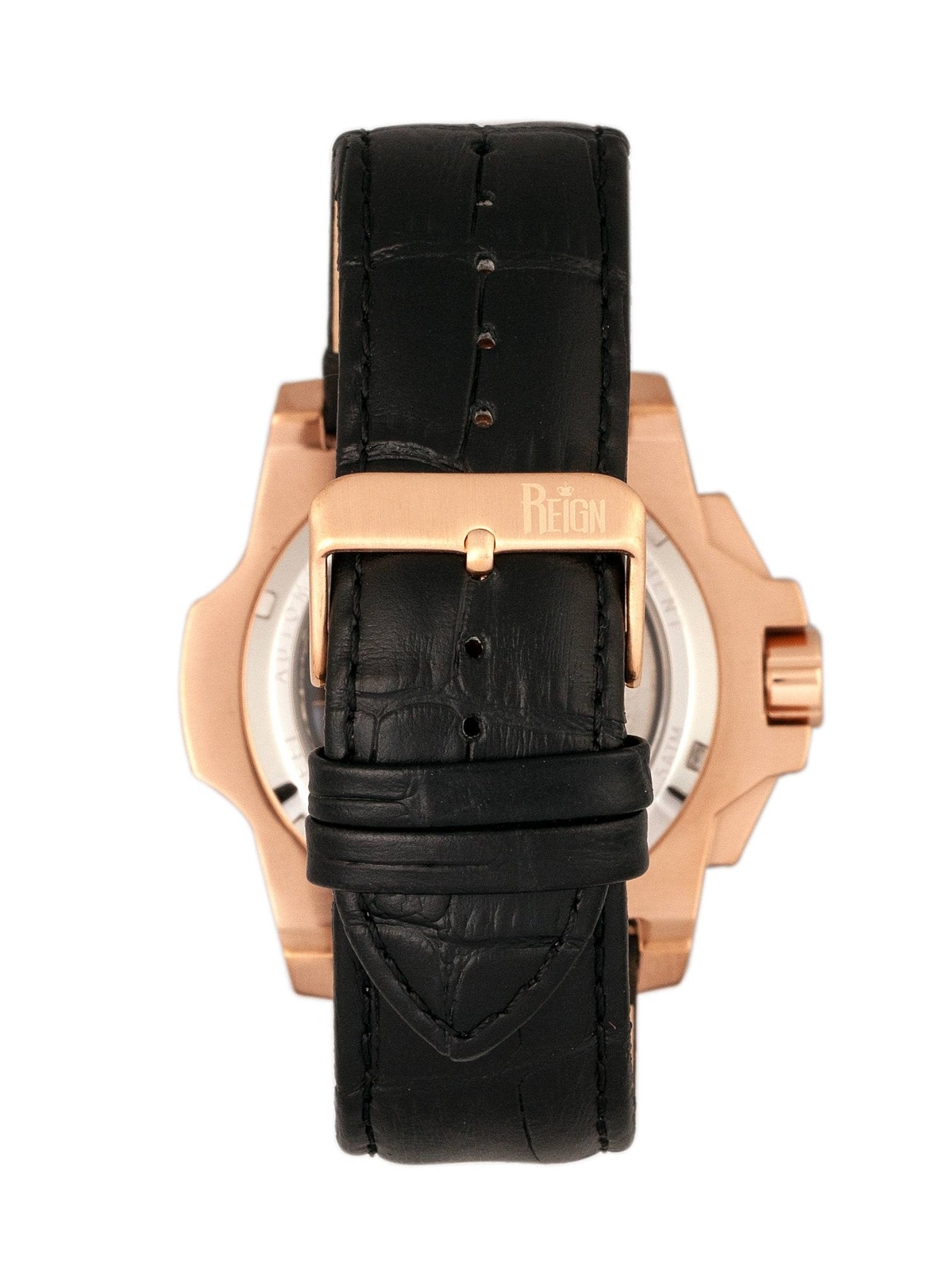 Reign Commodus Automatic Leather - Band Skeleton Watch - Bundle Bus